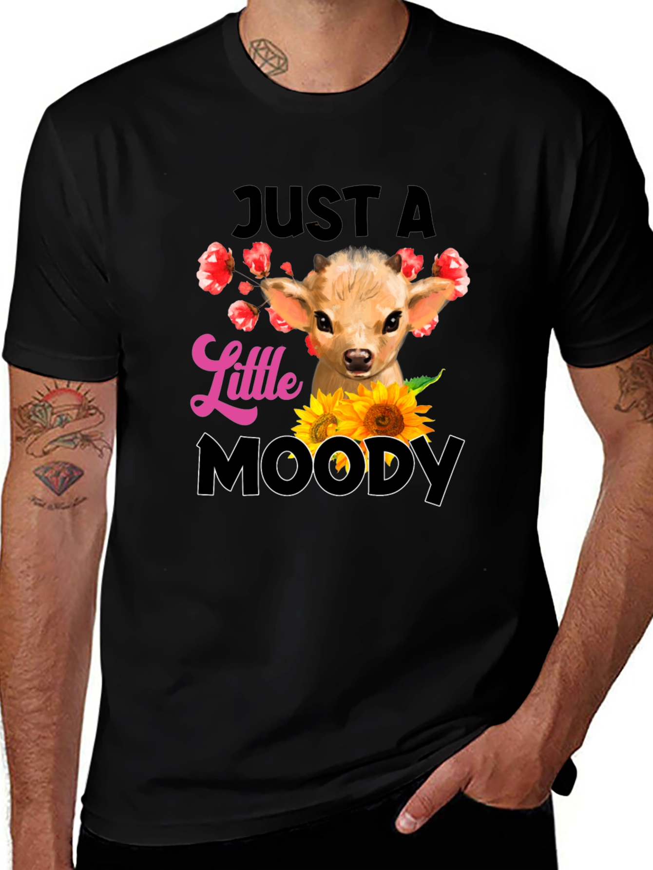 Variant 28 of Just a Little Moody Cow Graphic Tee