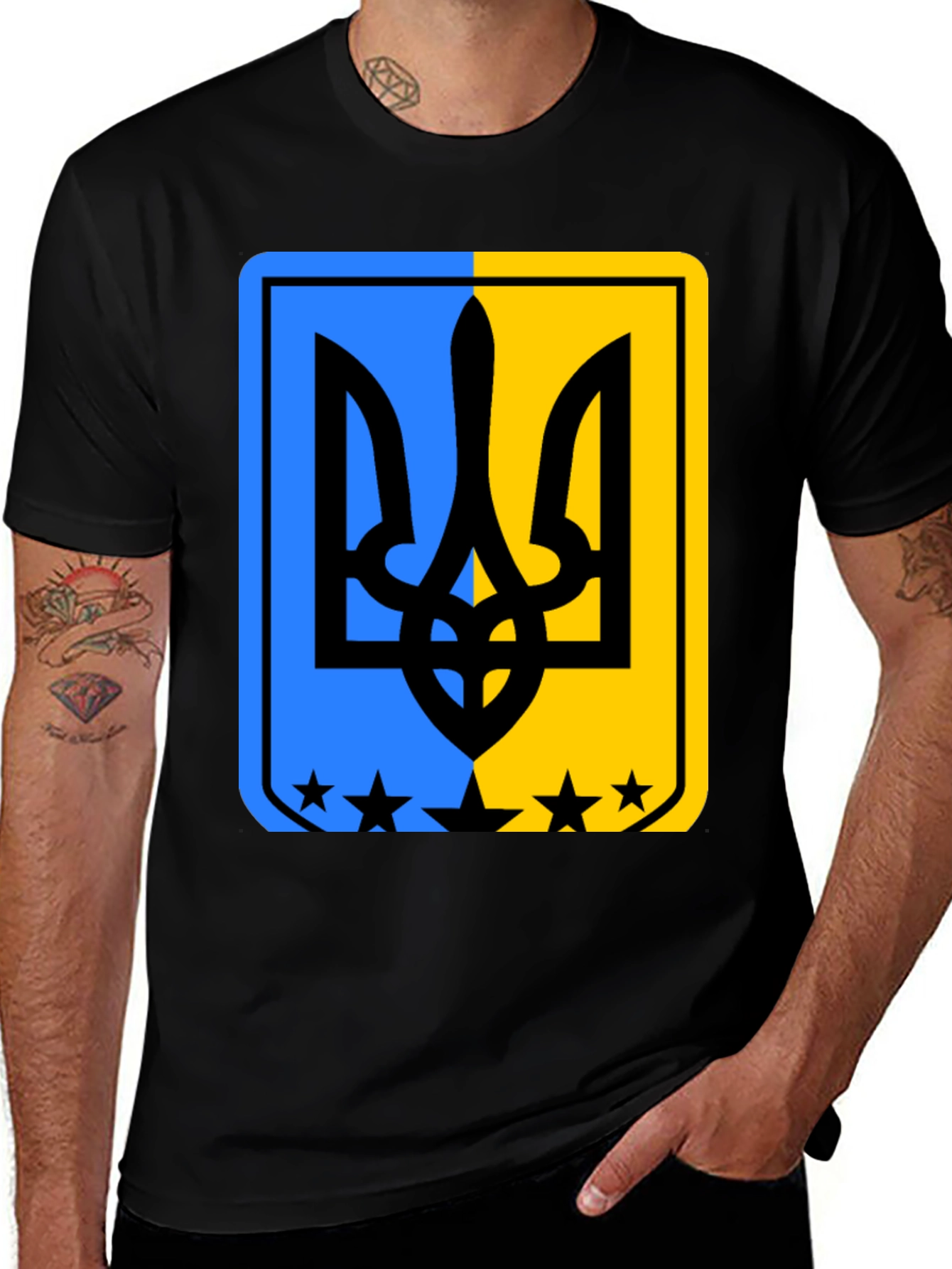 Ukraine Coat of Arms T-Shirt - Black Ukrainian Pride Tee