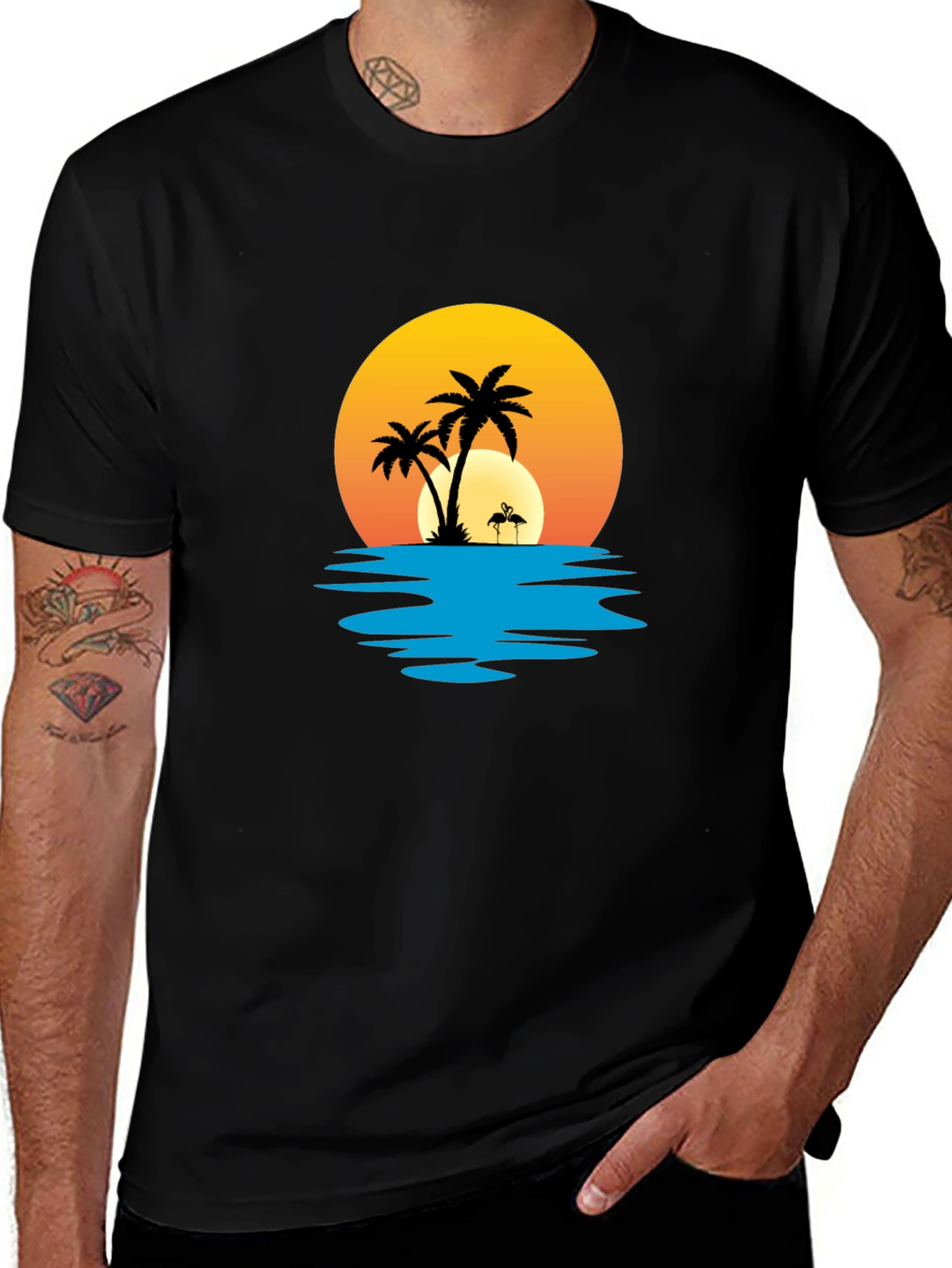 Variant 16 of Sunset Palm Tree Graphic Tee