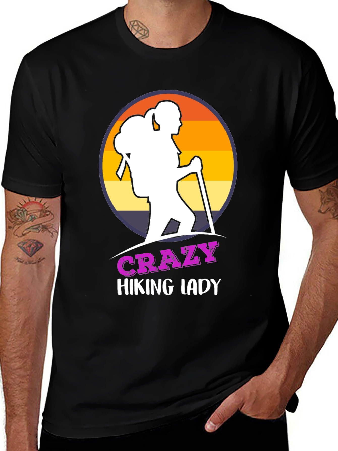 Crazy Hiking Lady T-Shirt - Outdoor Adventure Apparel