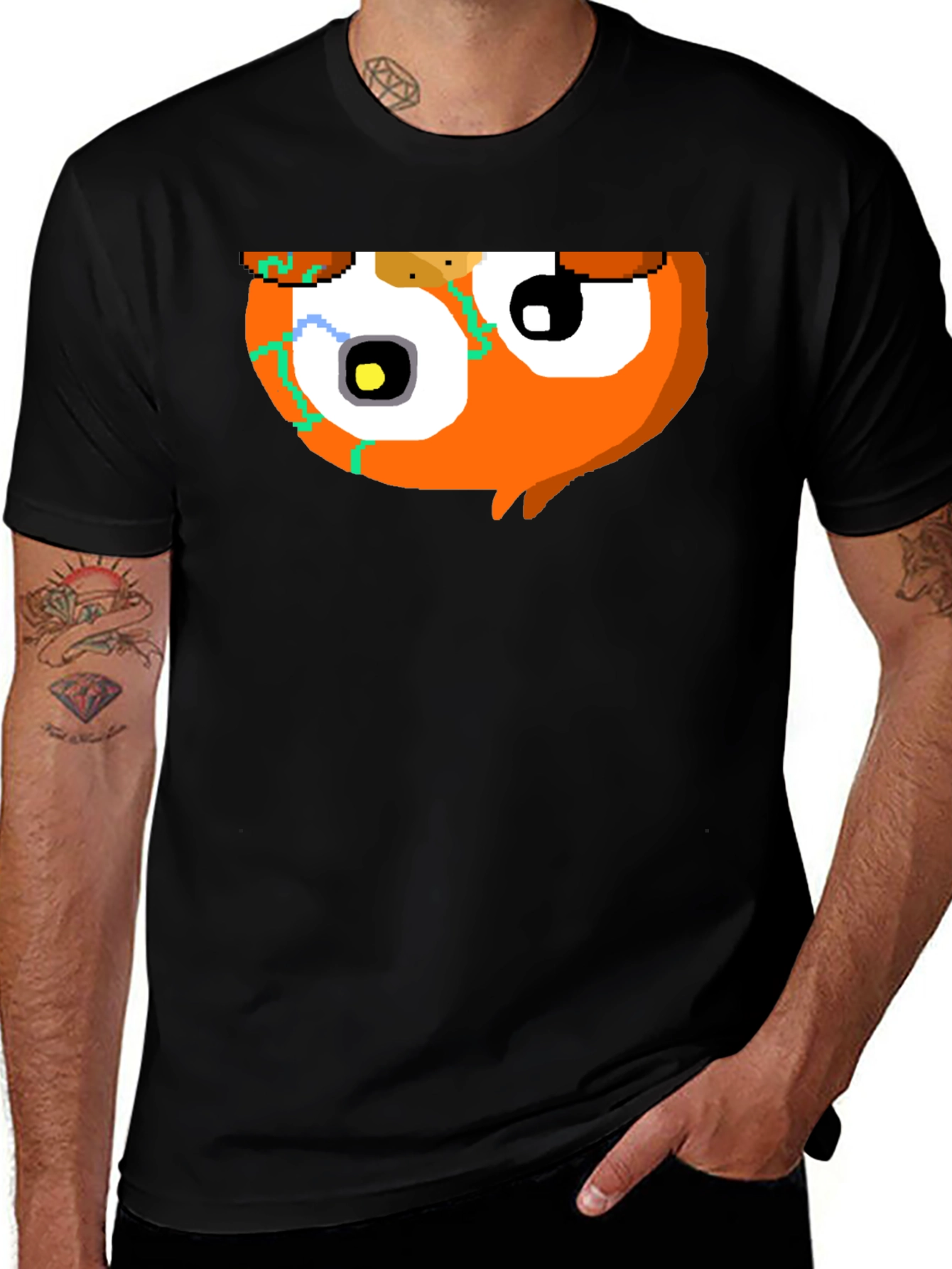 Variant 24 of Pixel Owl Graphic Black Tee