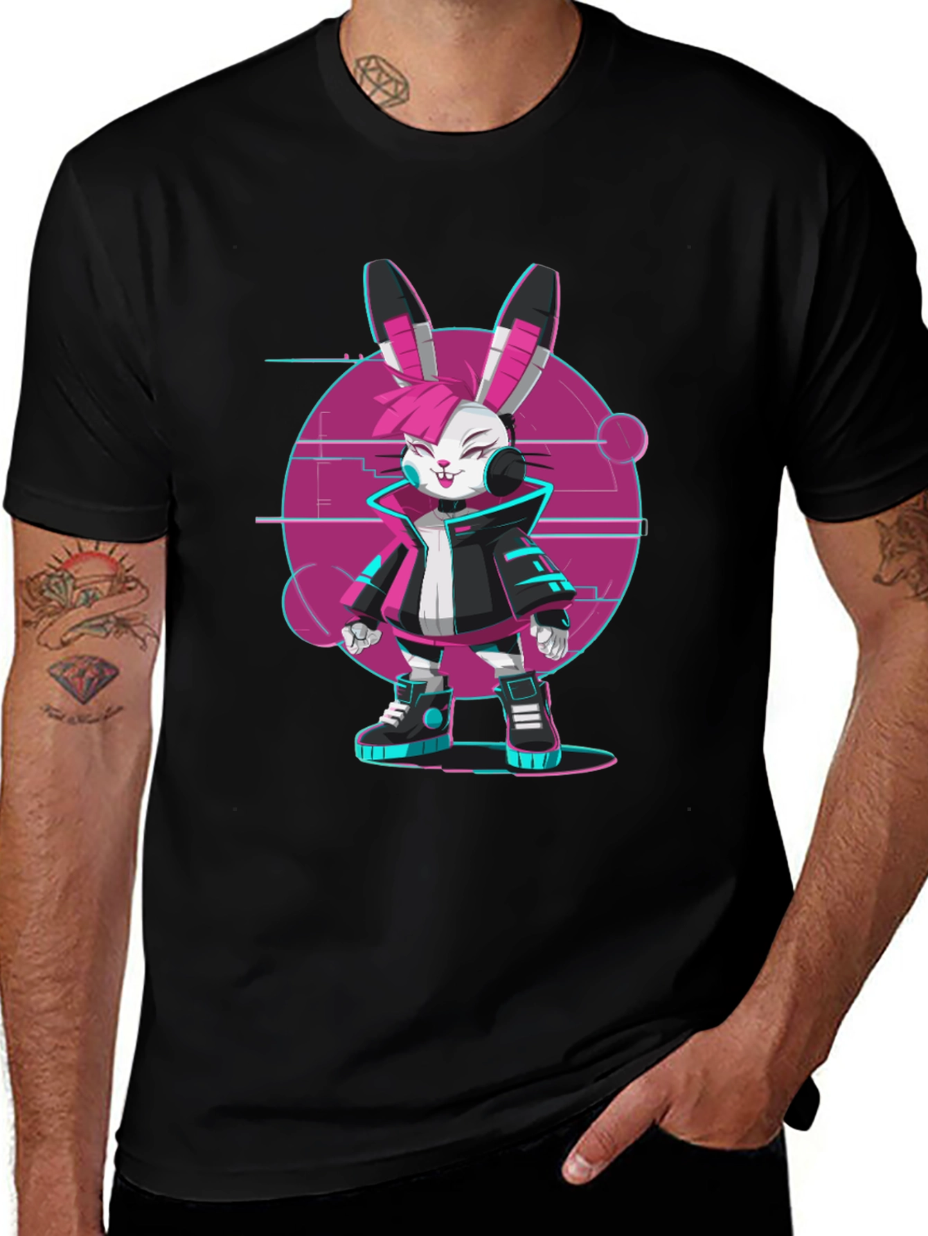 Variant 20 of Cyberpunk Bunny T-Shirt - Edgy Streetwear Style