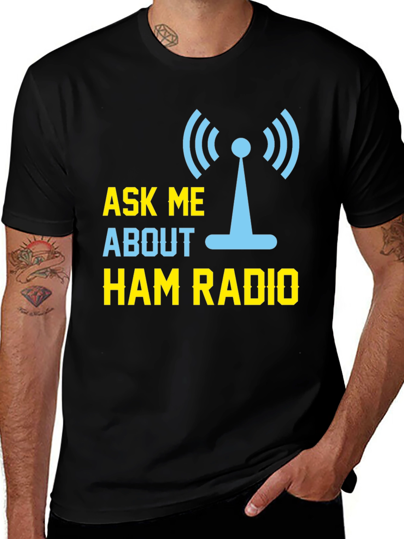 Variant 18 of Ham Radio T-Shirt - Ask Me About Ham Radio