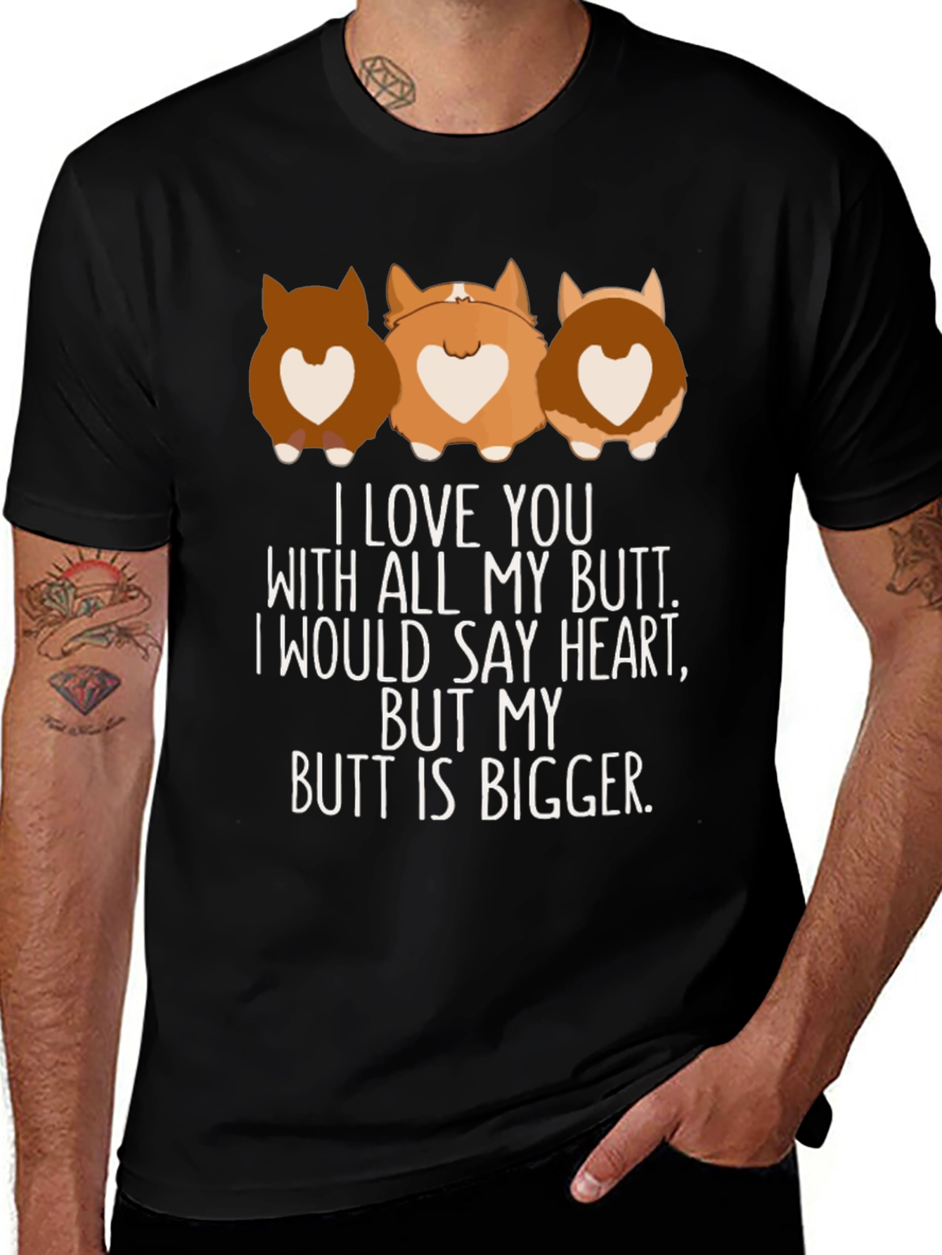 Variant 9 of Corgi Butt Lover Graphic Tee - Funny Dog T-Shirt