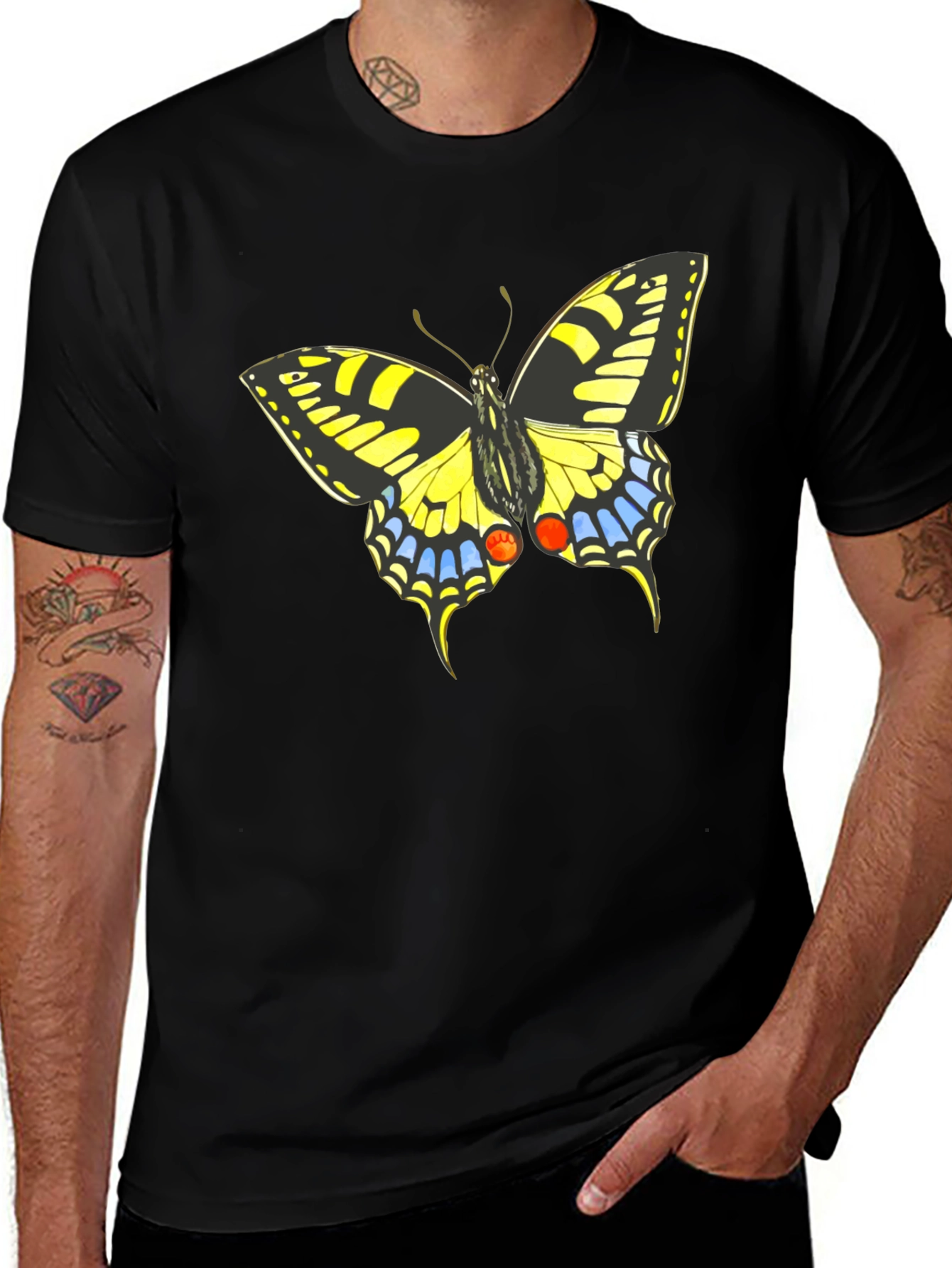 Variant 18 of Butterfly Graphic Black T-Shirt