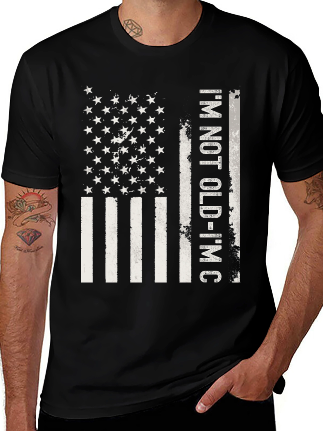Variant 4 of I'm Not Old T-Shirt - Patriotic Flag Design