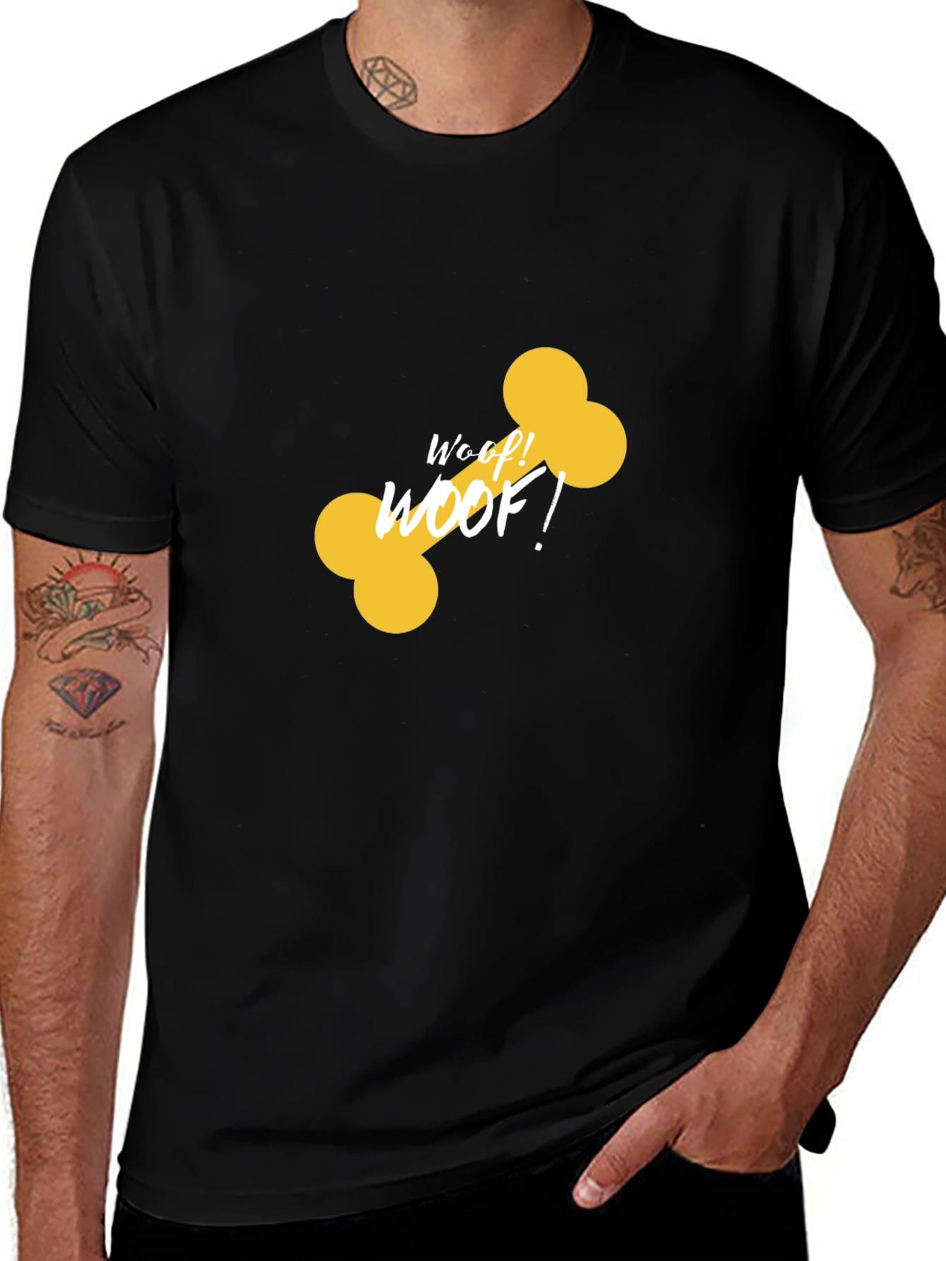 Variant 25 of Woof Bone Graphic Black Tee