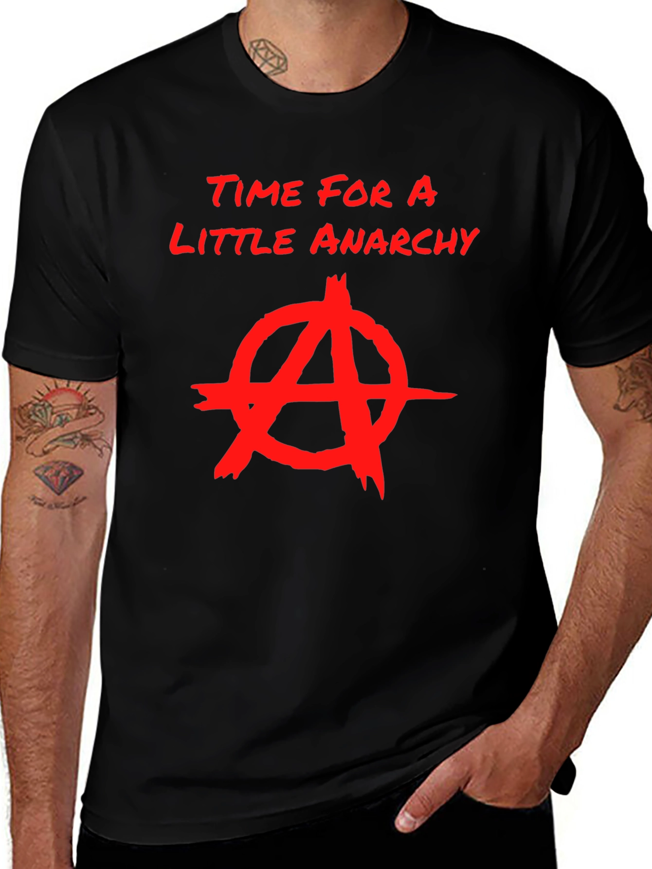 Variant 6 of Anarchy Graphic Print Crew Neck T-Shirt