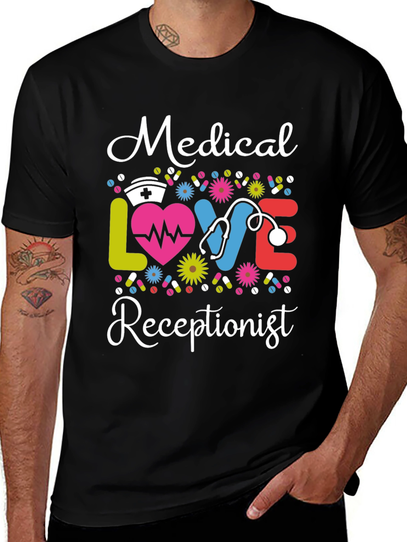 Variant 6 of Medical Receptionist Love Graphic T-Shirt