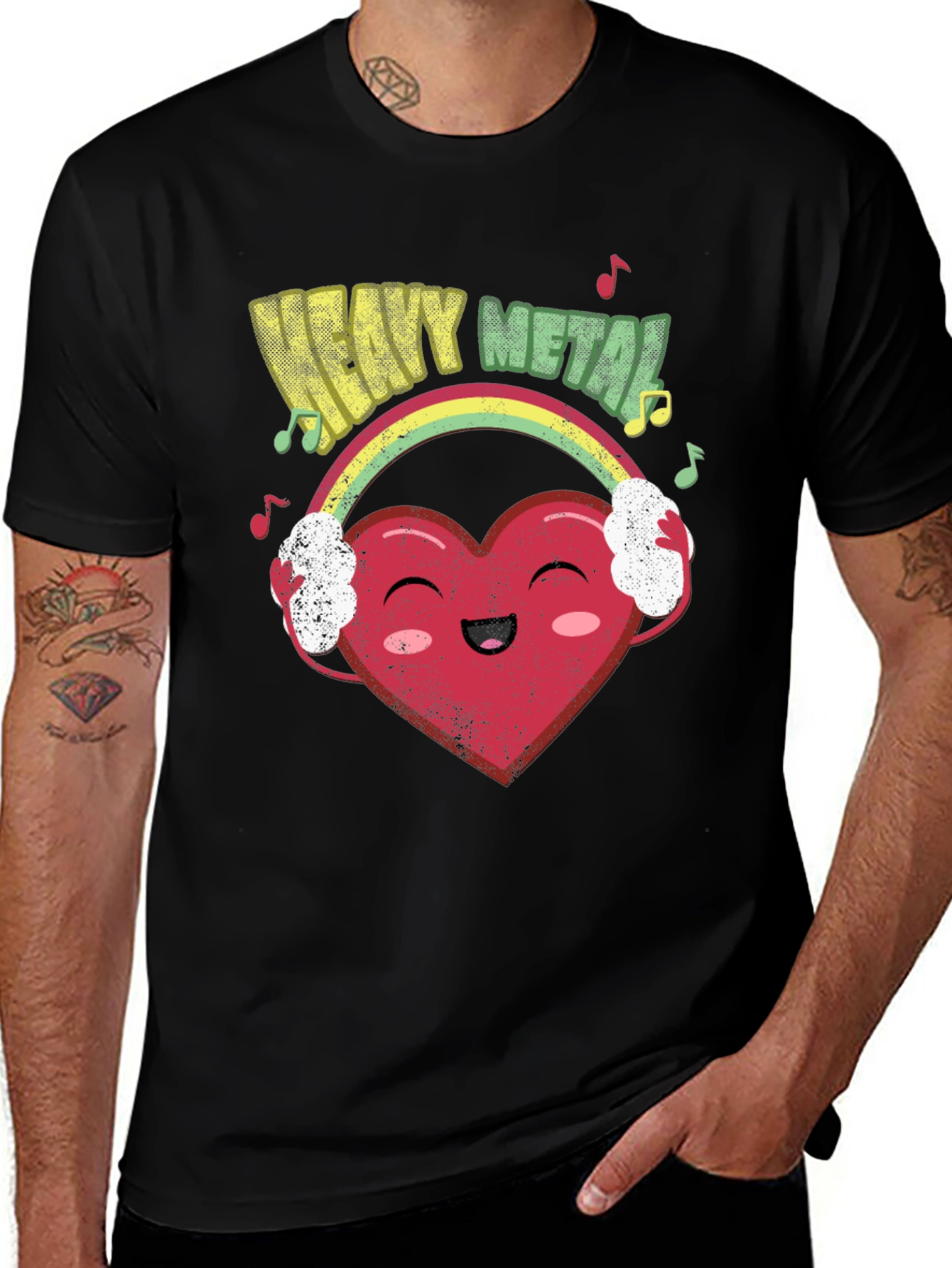 Variant 14 of Heavy Metal Heart T-Shirt - Music Lover Tee