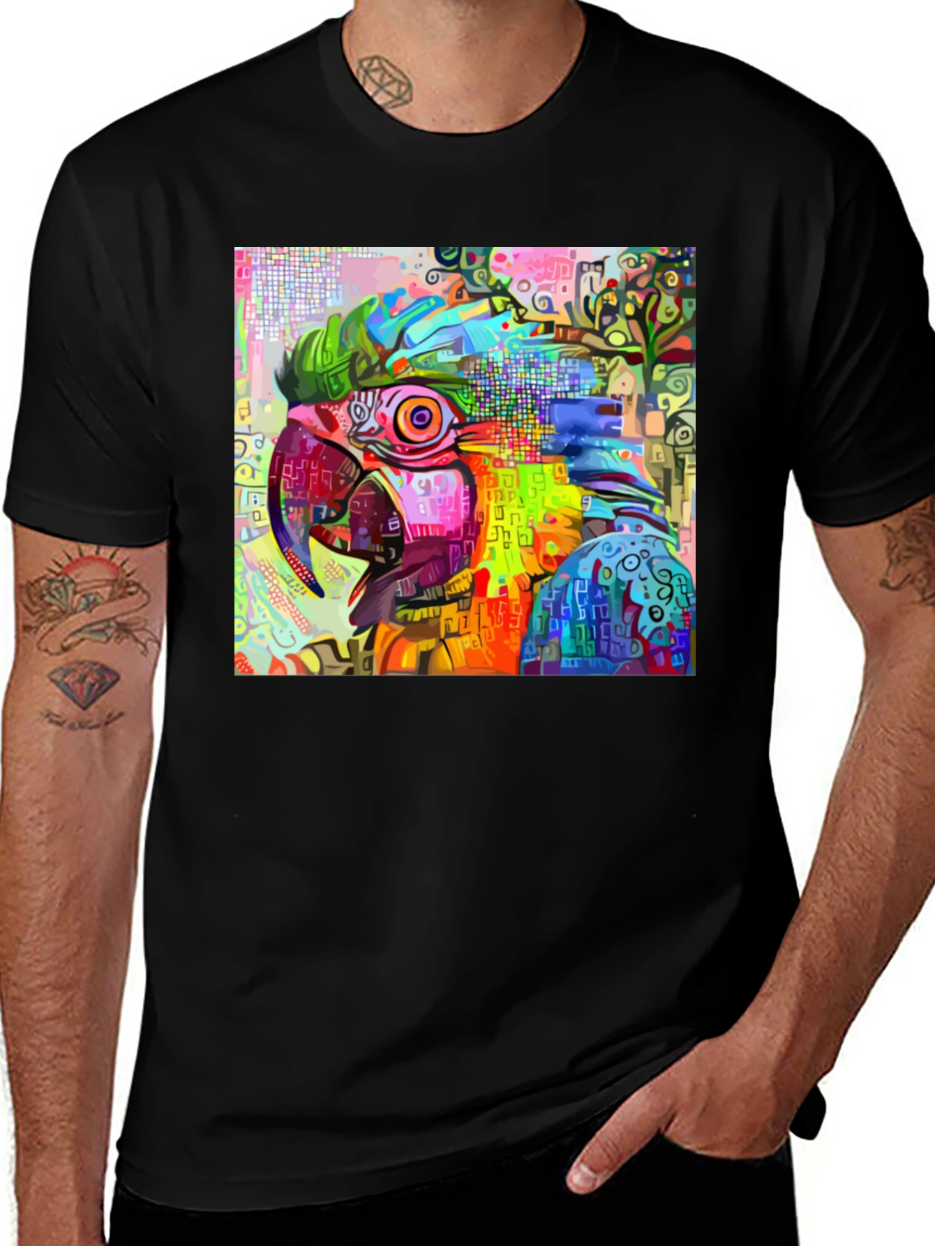 Variant 8 of Abstract Parrot Graphic T-Shirt