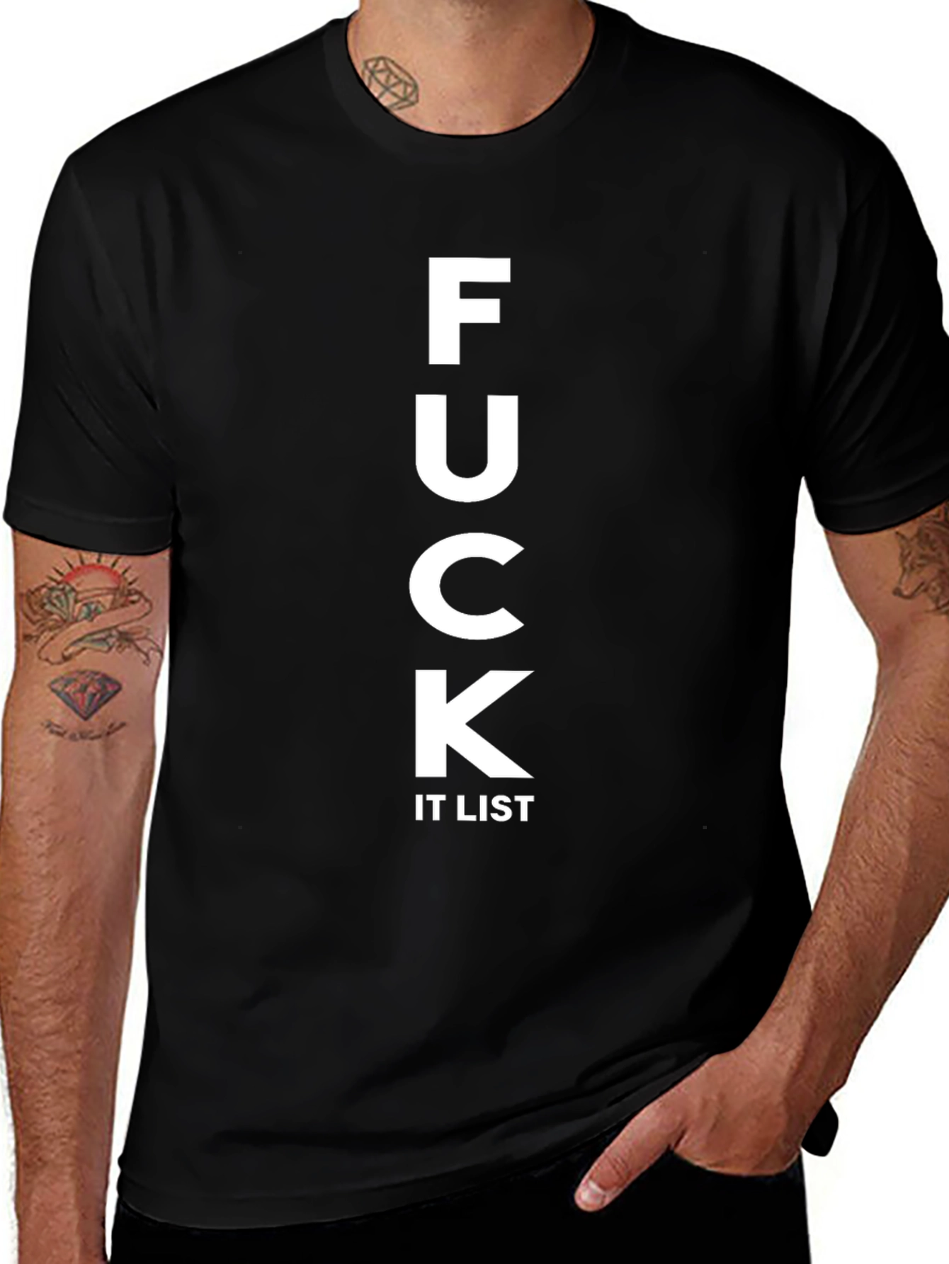 Variant 16 of Funny "F*ck It List" Black Graphic Tee