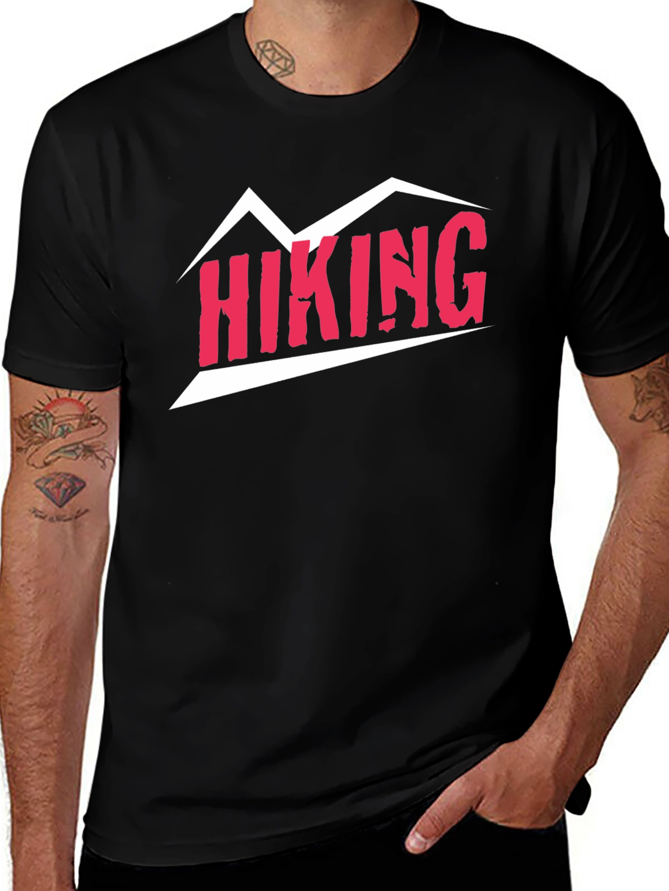 Variant 22 of Hiking Graphic Tee - Black Mountain Design T-Shirt