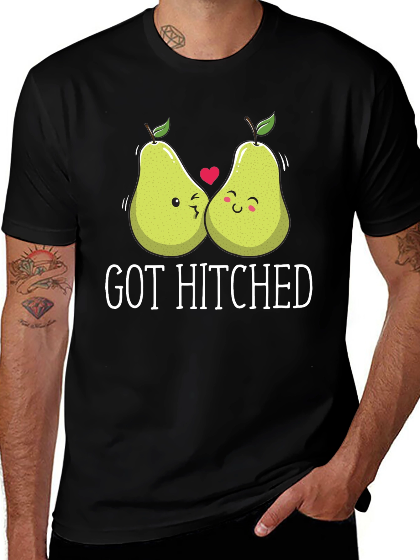 Variant 4 of Got Hitched Pear Pun T-Shirt