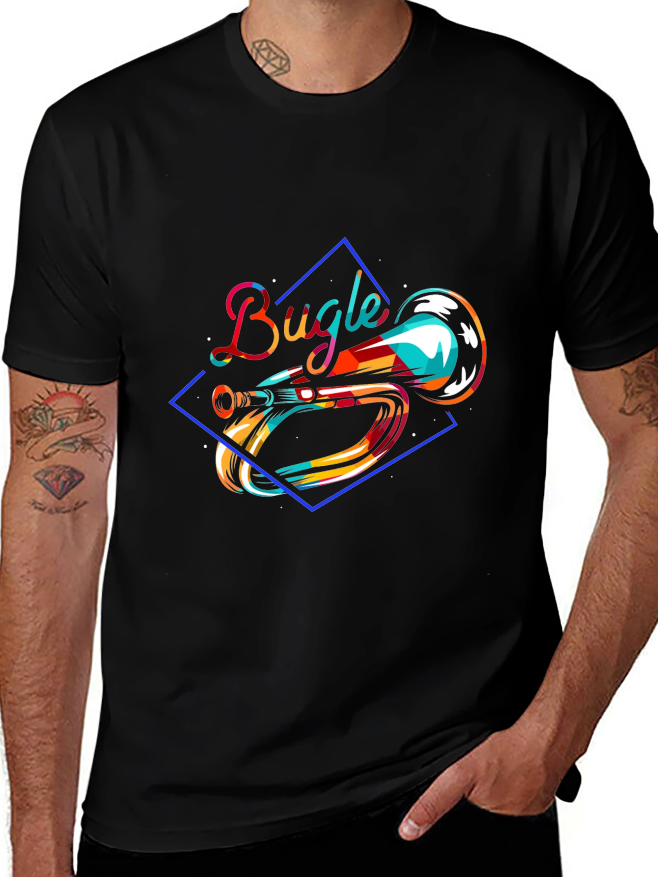 Variant 25 of Bugle Graphic T-Shirt - Unique Music Design
