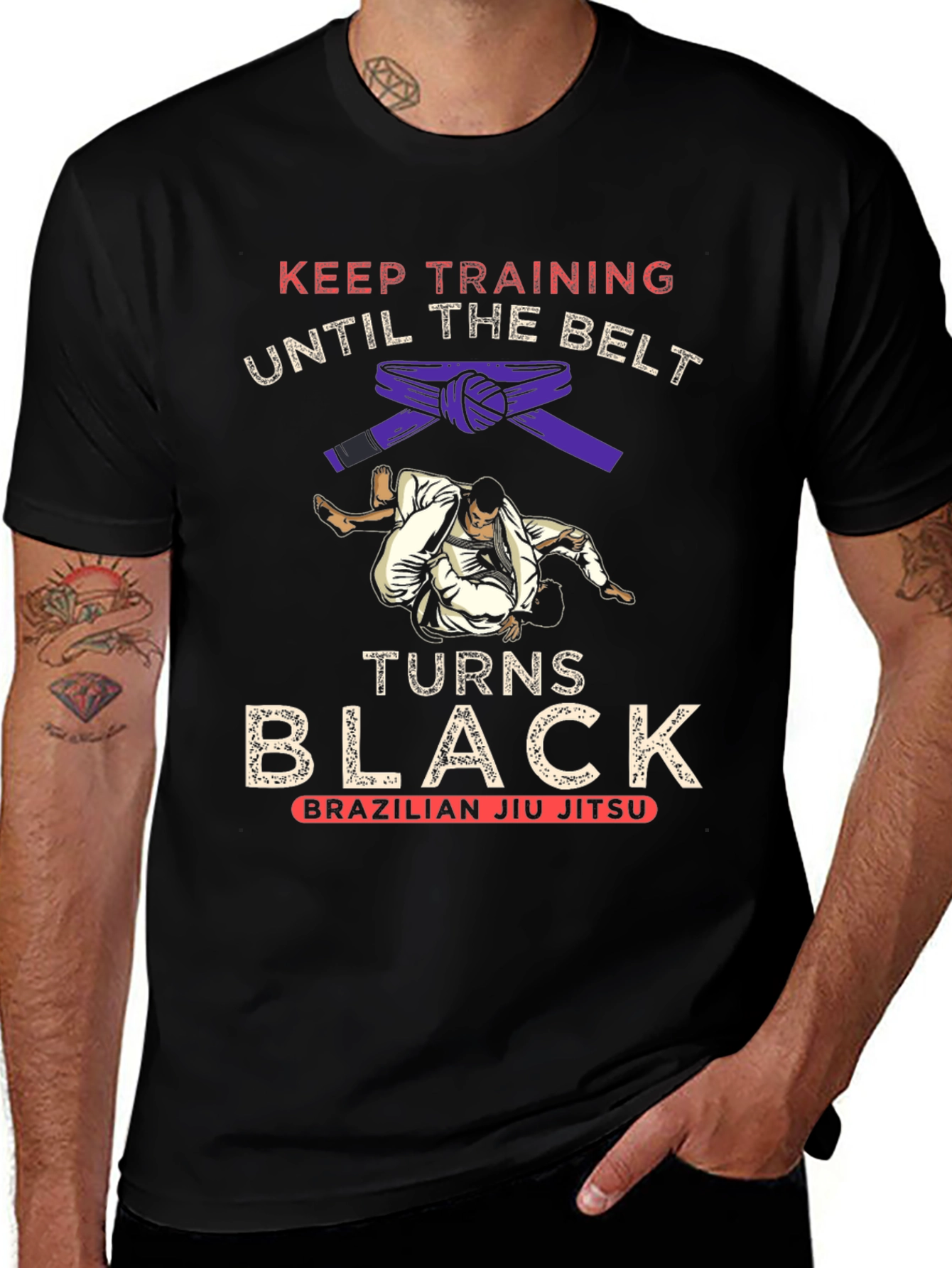 Keep Training BJJ Black Belt T-Shirt