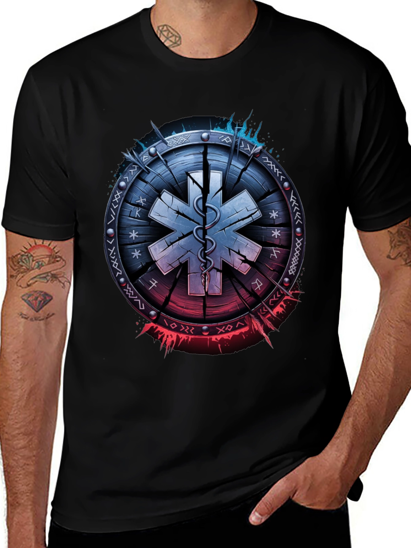 Variant 3 of Viking Shield EMT Star of Life T-Shirt