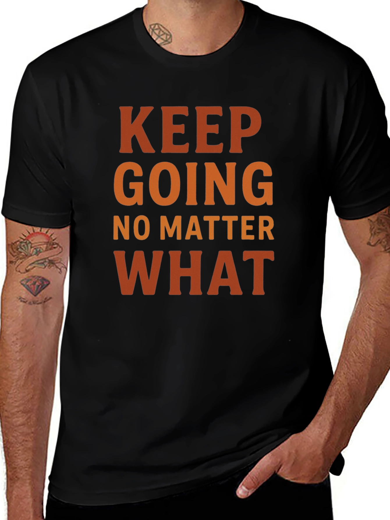 Variant 3 of Motivational Keep Going Black T-Shirt