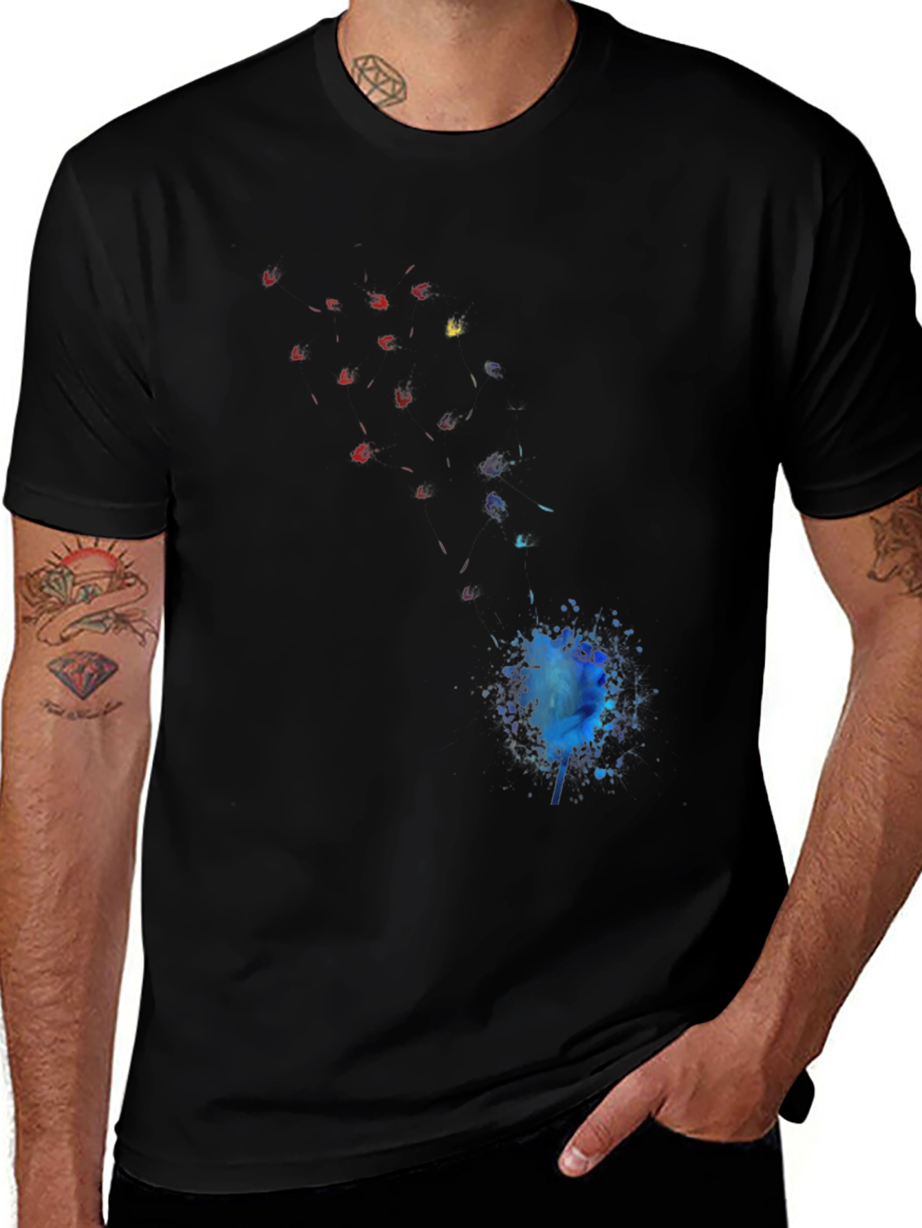 Variant 21 of Abstract Watercolor Graphic Black Tee