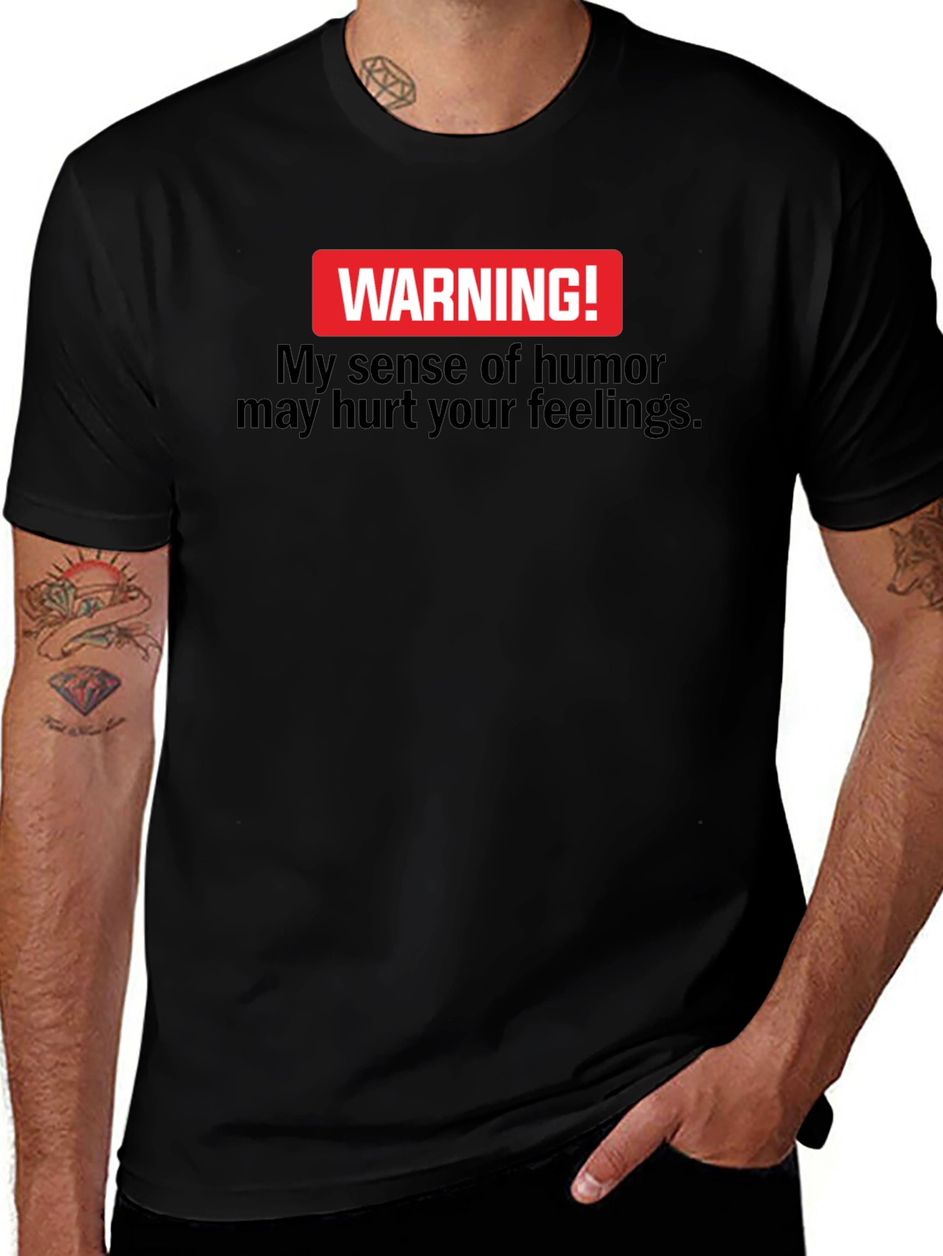 Variant 7 of Warning! My Sense Of Humor Black T-Shirt
