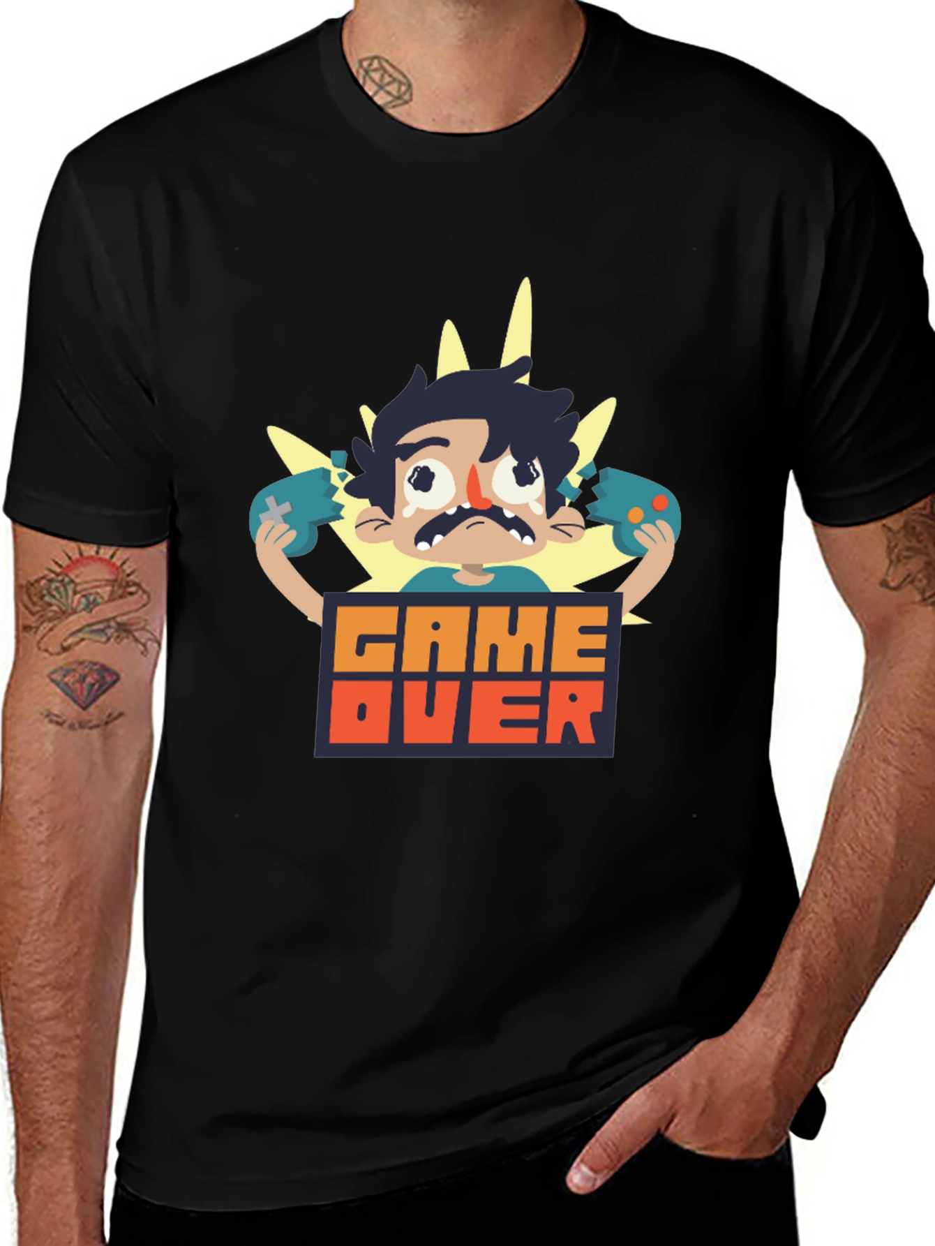 Variant 24 of Game Over Graphic Black T-Shirt