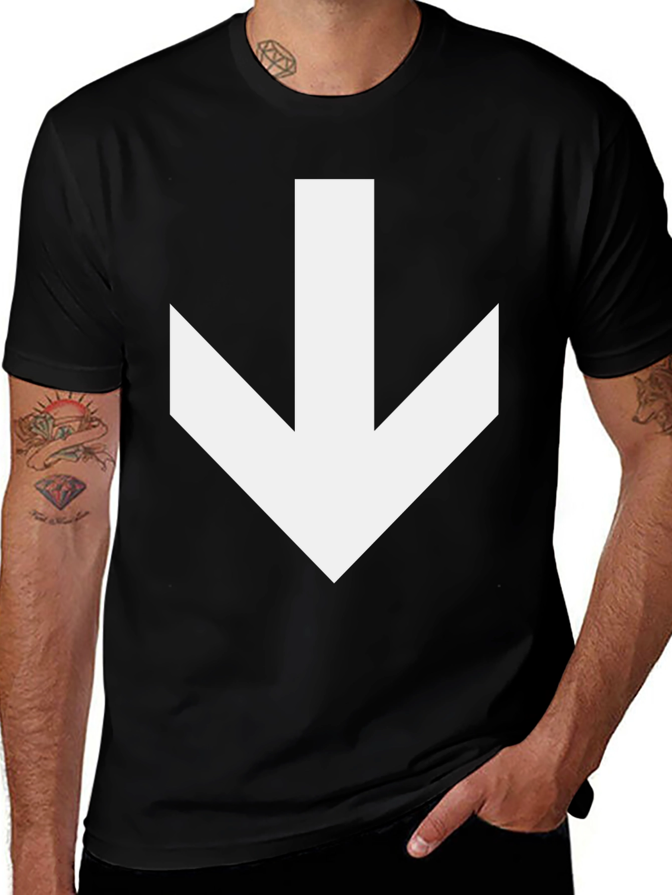 Variant 14 of Arrow Down Graphic Tee - Trendy Casual Wear