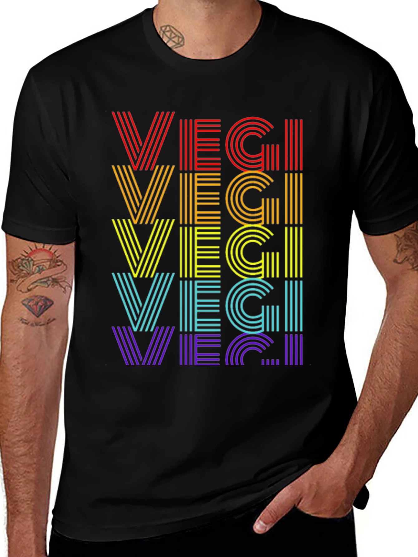 Retro Vegi T-Shirt - Colorful Graphic Tee