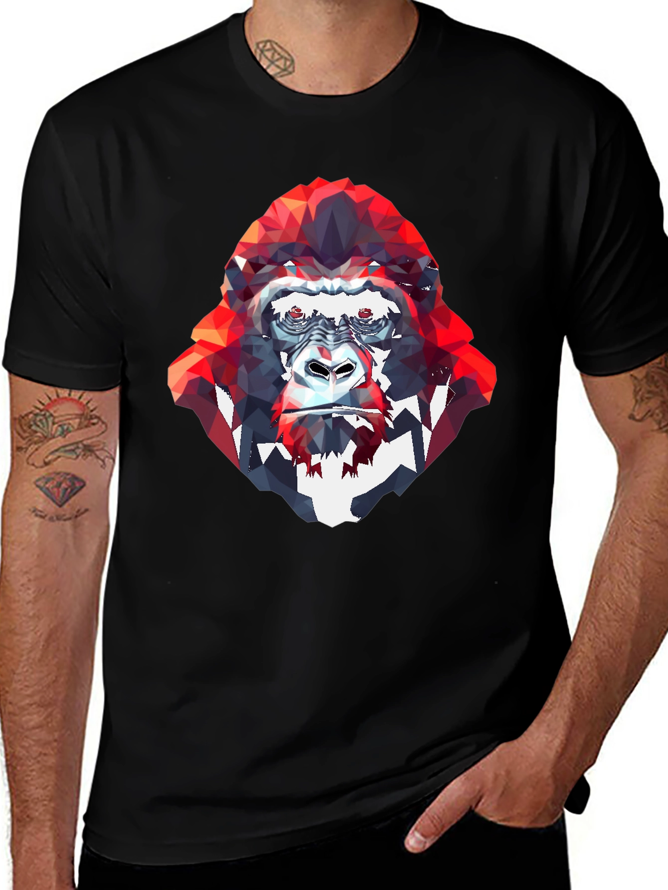 Variant 13 of Geometric Gorilla Graphic Tee - Modern Style