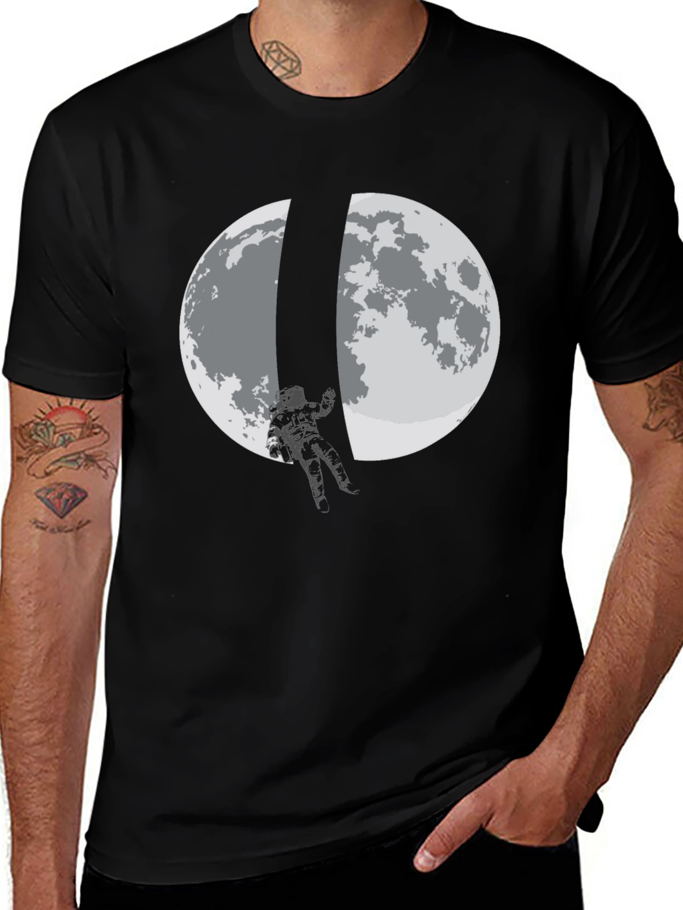 Variant 23 of Astronaut Moon T-Shirt - Space Adventure Tee