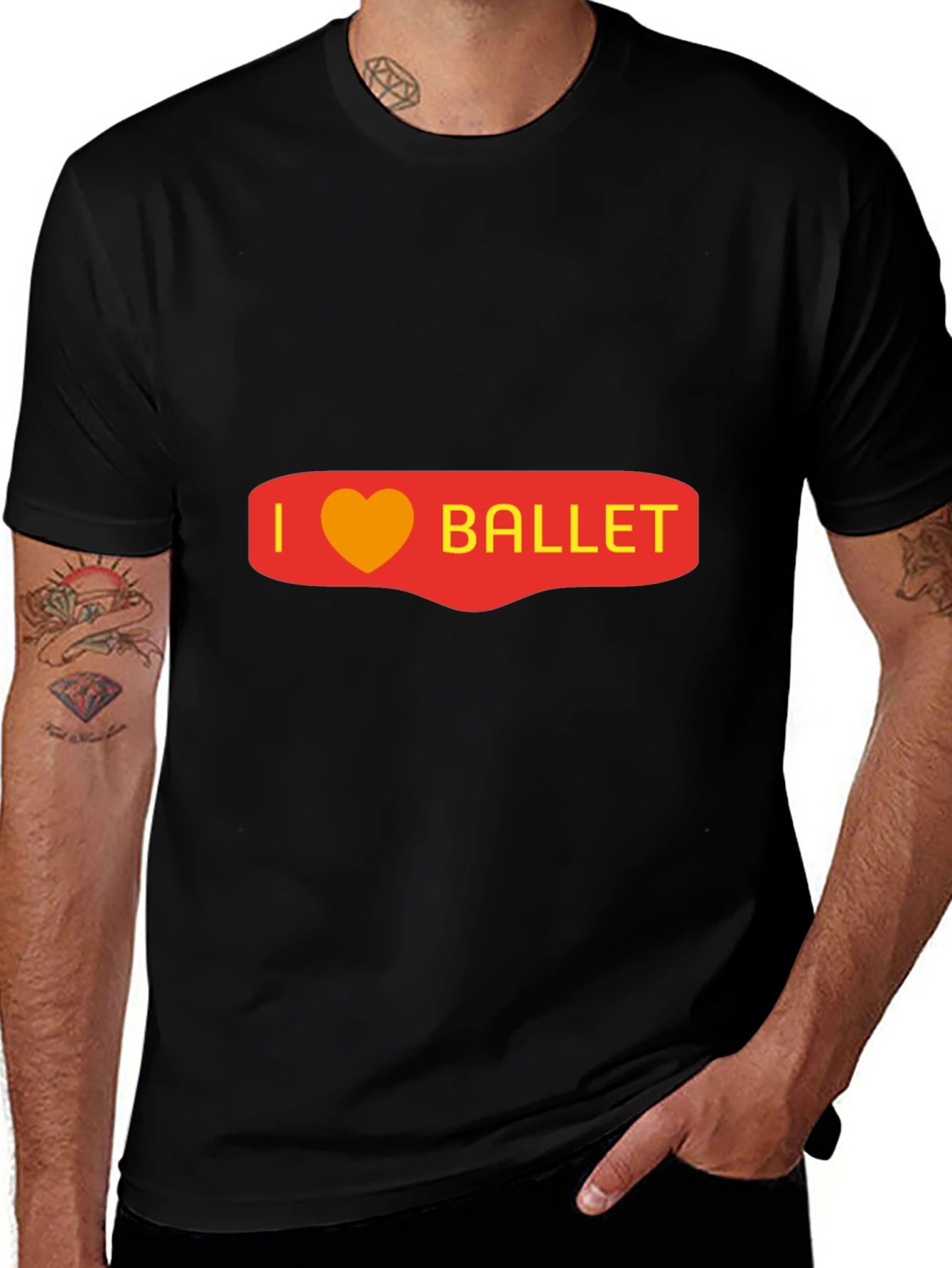 Variant 5 of I Heart Ballet Graphic Tee - Black Cotton Blend