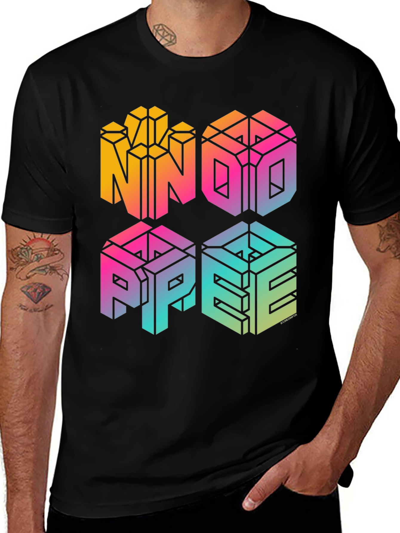 Variant 2 of NNOO PPEE Graphic Print Black T-Shirt