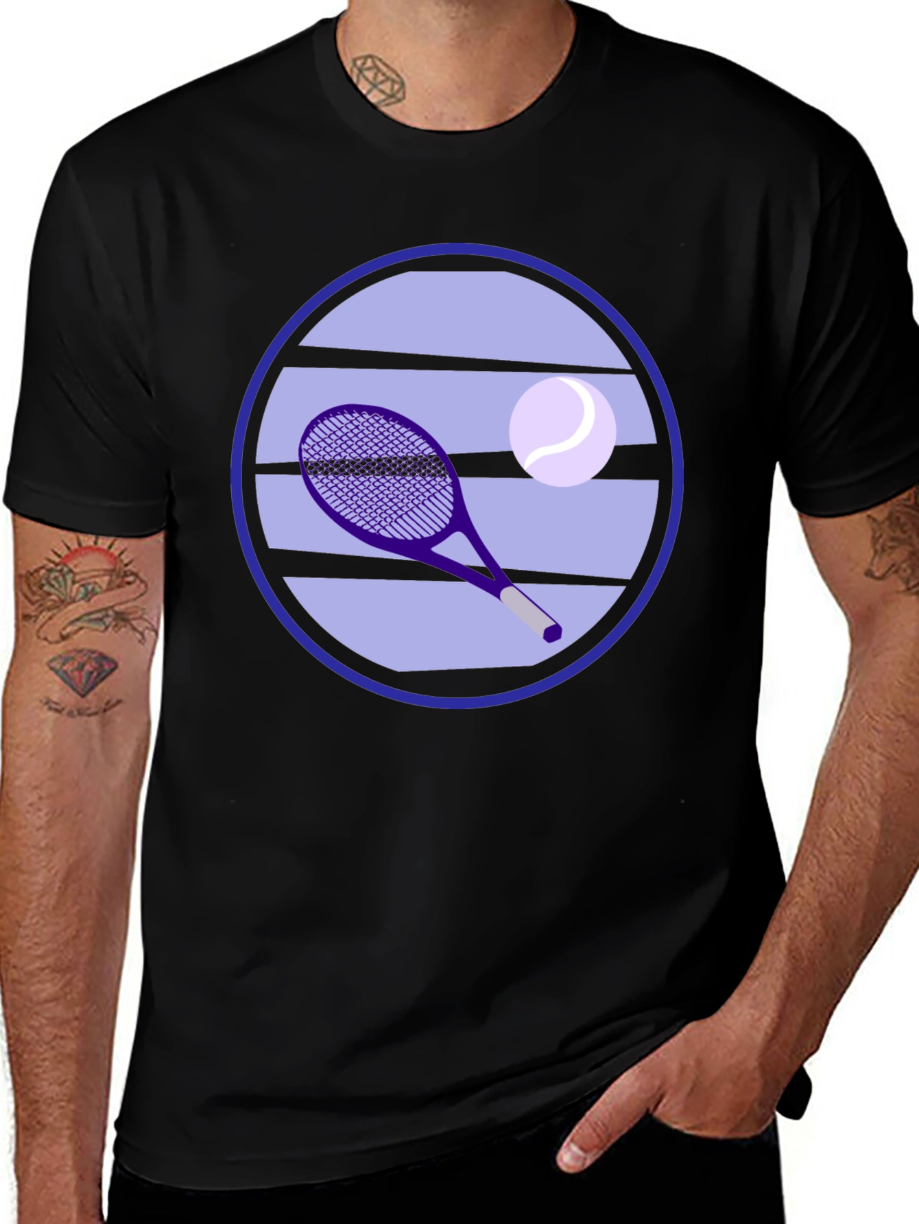 Variant 19 of Tennis Racket Ball Graphic Tee