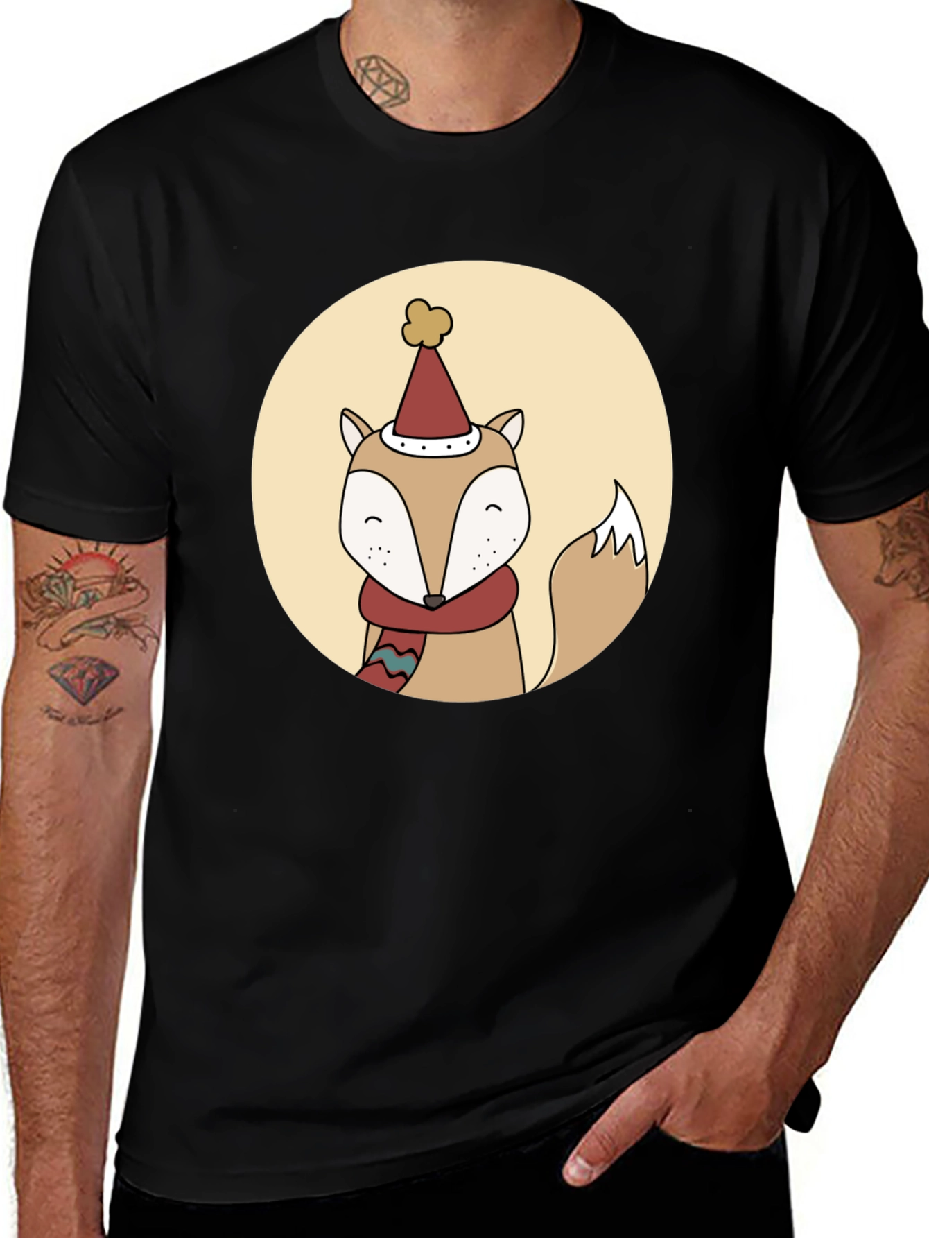 Variant 21 of Festive Fox Graphic Tee - Holiday Style
