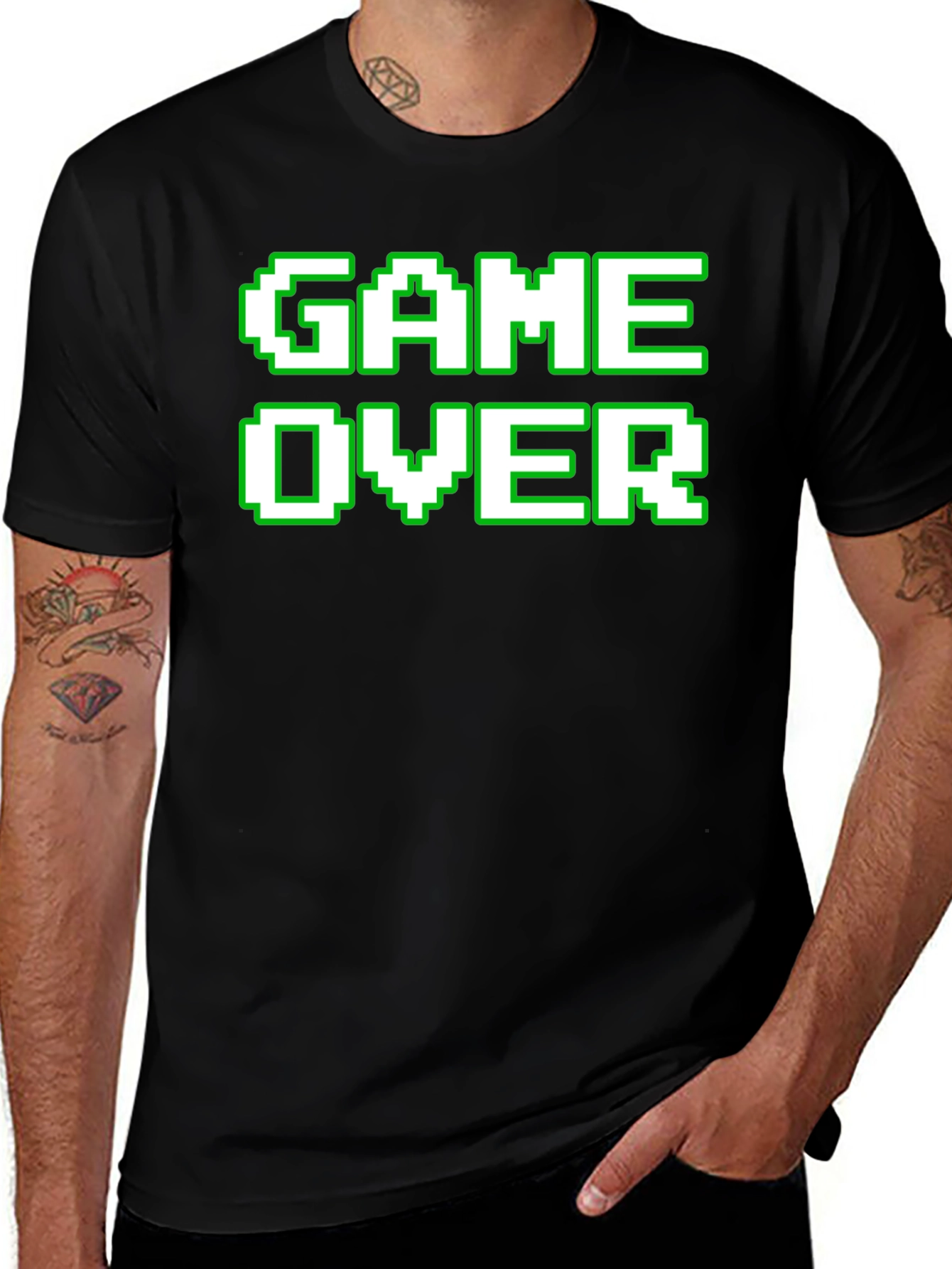 Variant 19 of Retro Gamer T-Shirt - Game Over Design