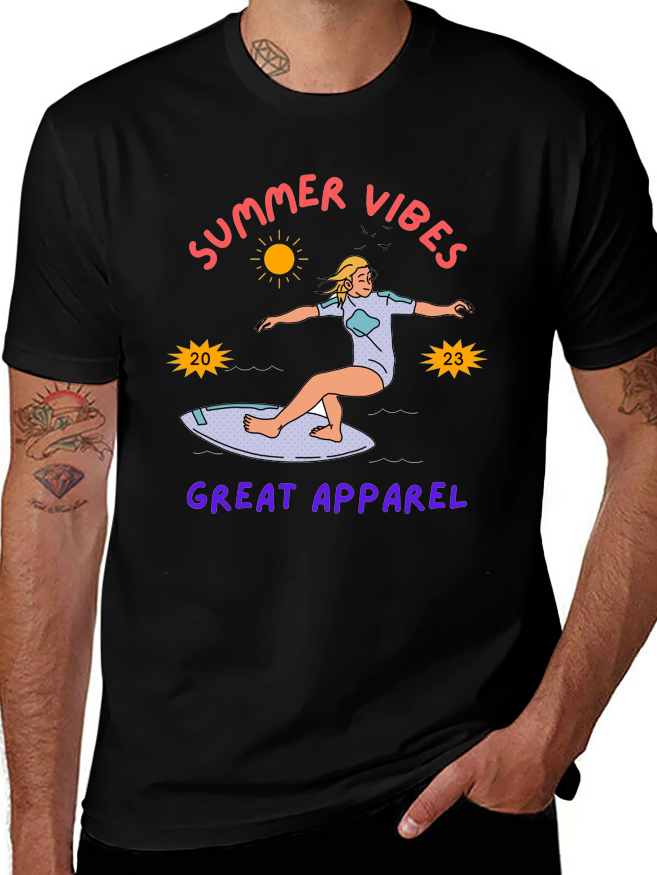 Summer Vibes Surfer Tee - Great Apparel