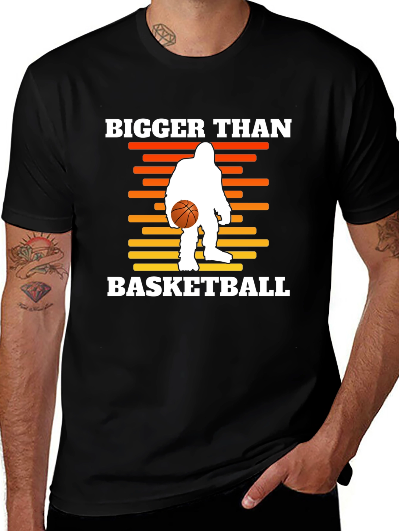 Variant 2 of Bigger Than Basketball T-Shirt - Bigfoot Design