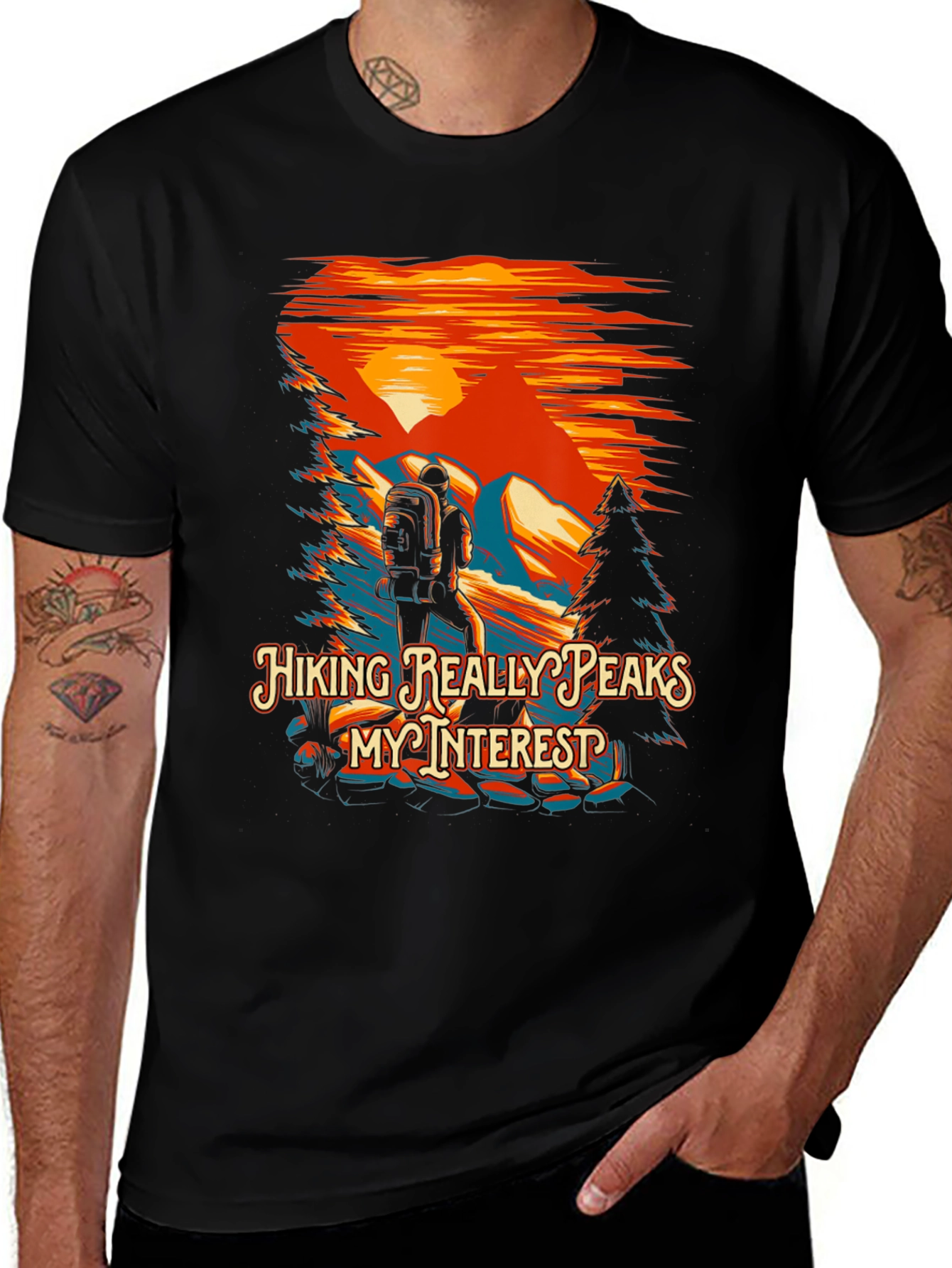 Variant 10 of Hiking Peaks Interest Graphic Tee
