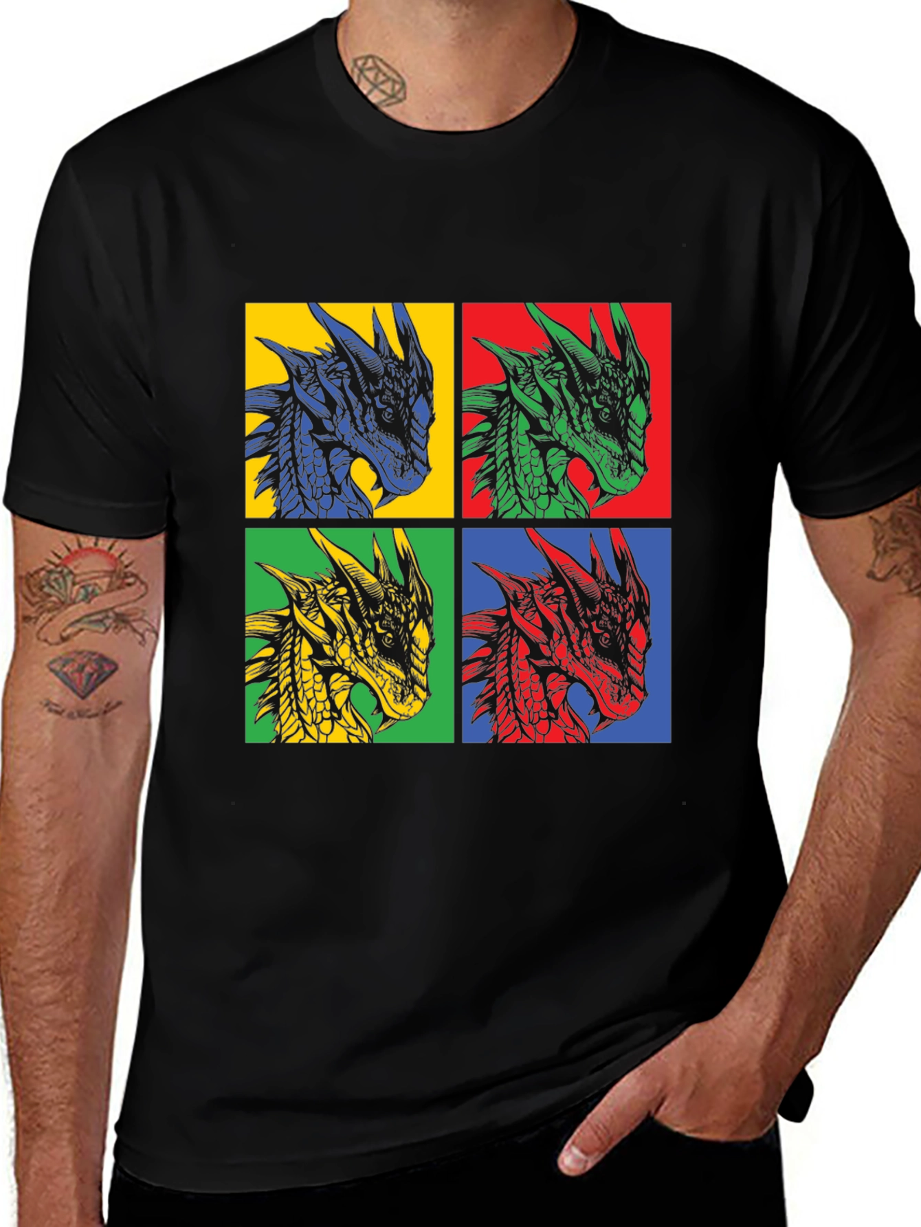 Variant 29 of Dragon Pop Art T-Shirt - Bold & Unique Design