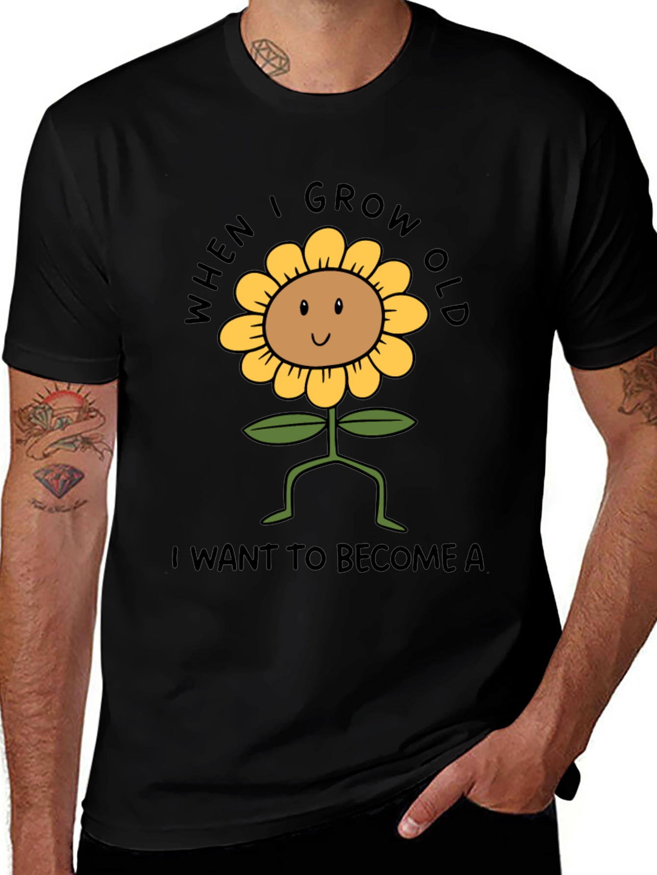 Variant 21 of Sunflower Graphic Tee - When I Grow Old T-Shirt