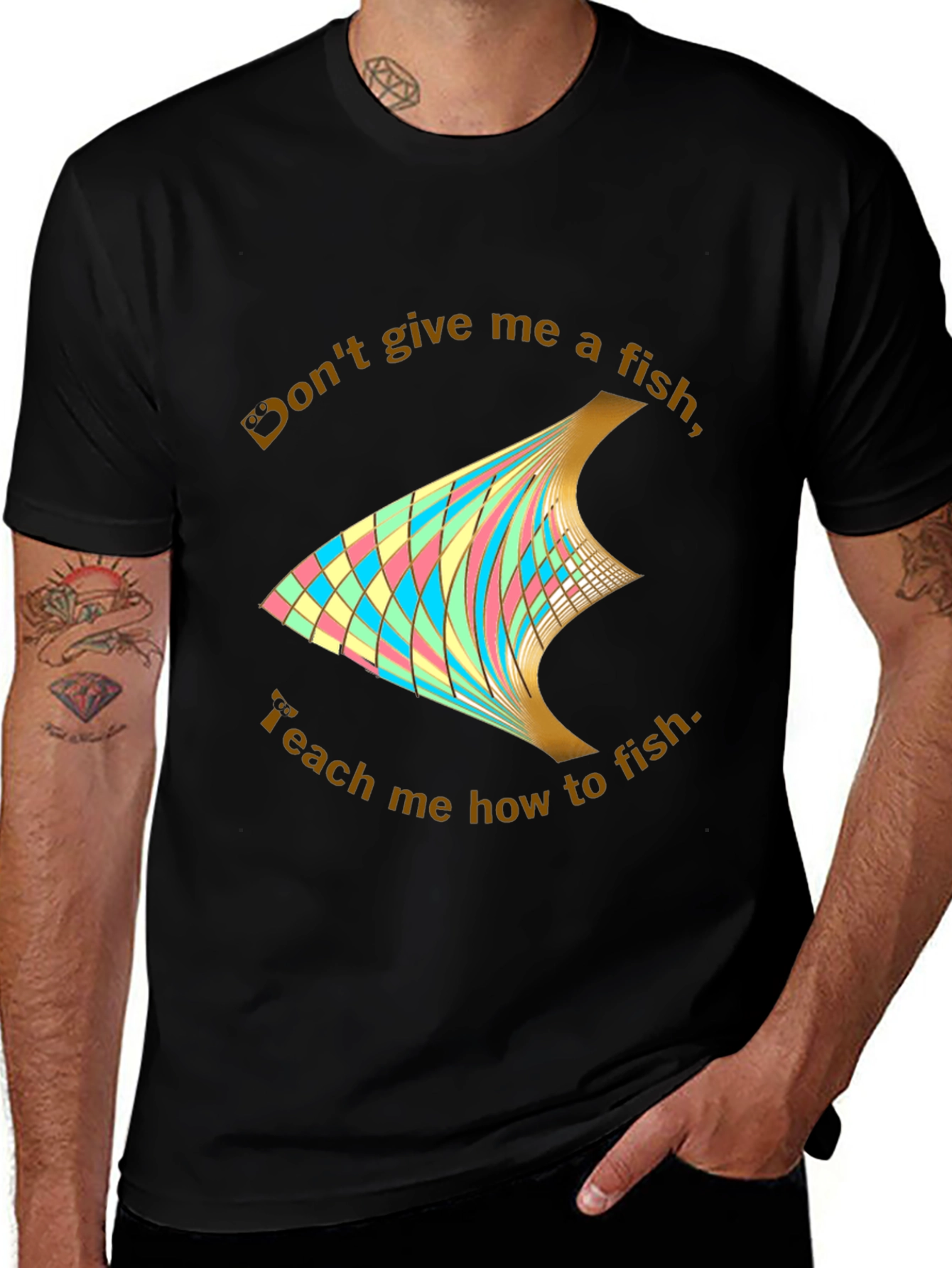 Variant 21 of Teach a Man to Fish Graphic Tee
