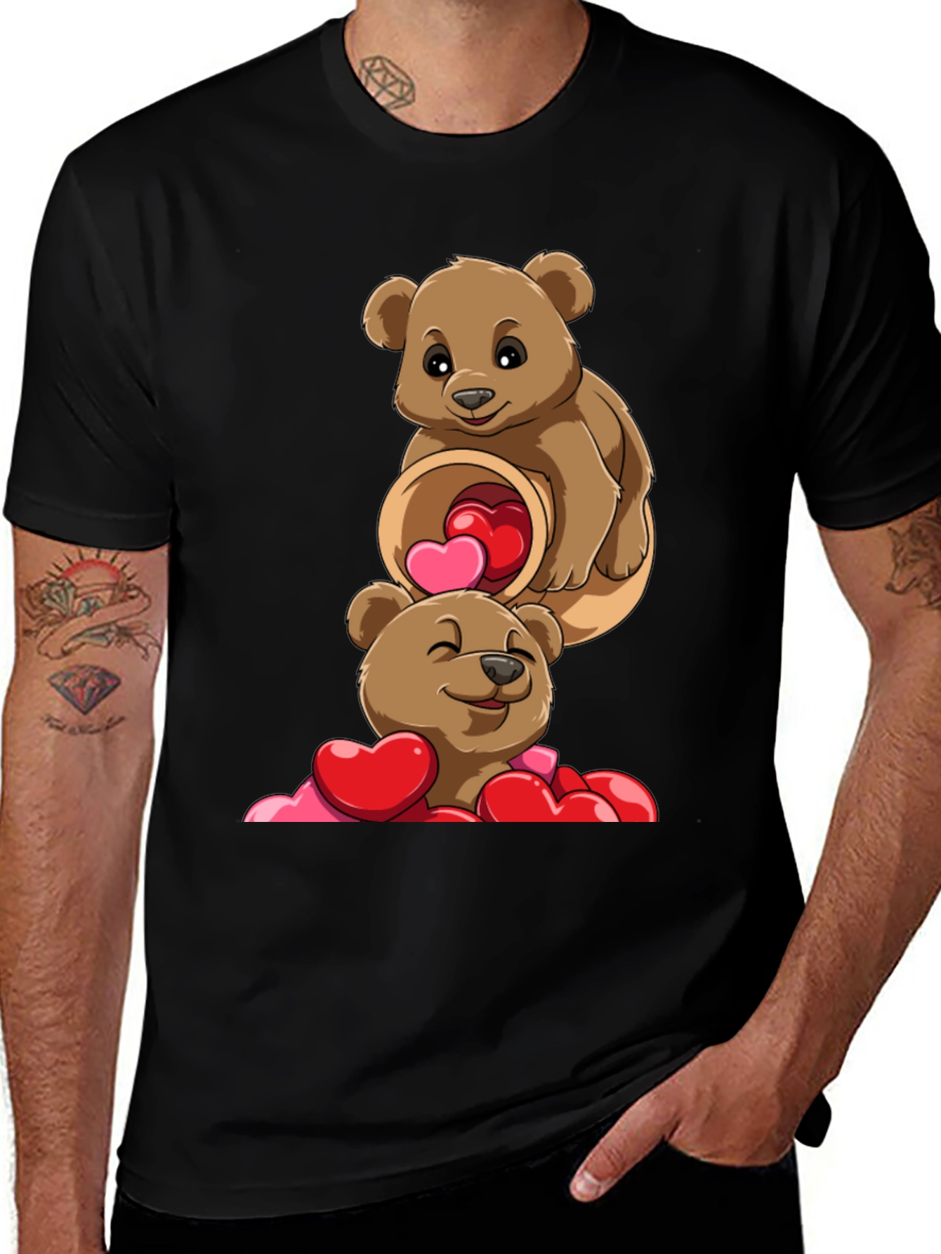Variant 17 of Bear Hugs & Hearts T-Shirt - Valentine's Day Tee