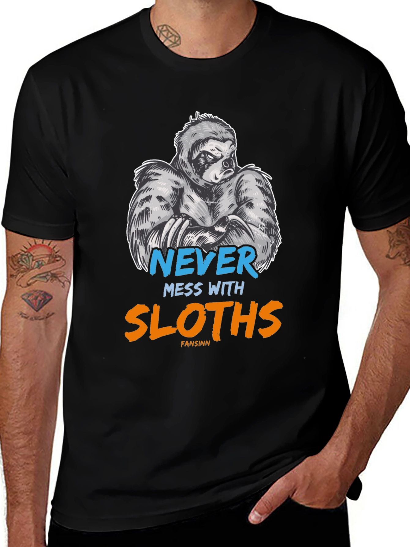 Variant 28 of Never Mess With Sloths Graphic T-Shirt