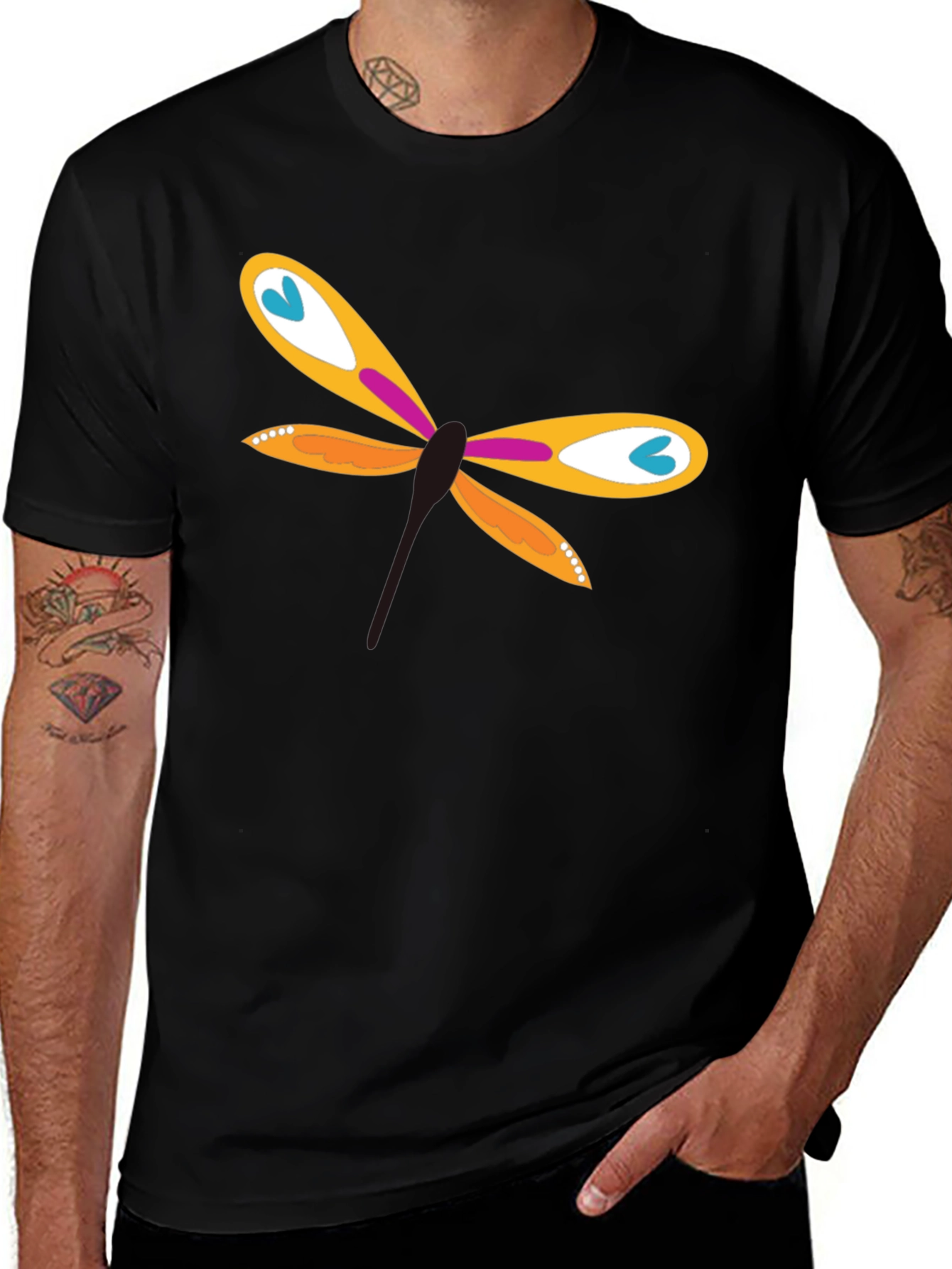 Variant 28 of Dragonfly Graphic T-Shirt - Funky Casual Wear