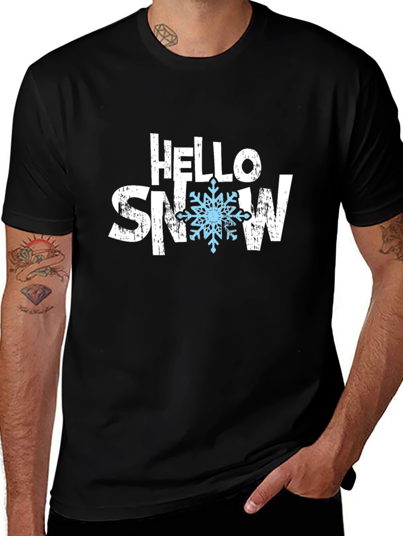 Variant 11 of Hello Snow Black Graphic Tee