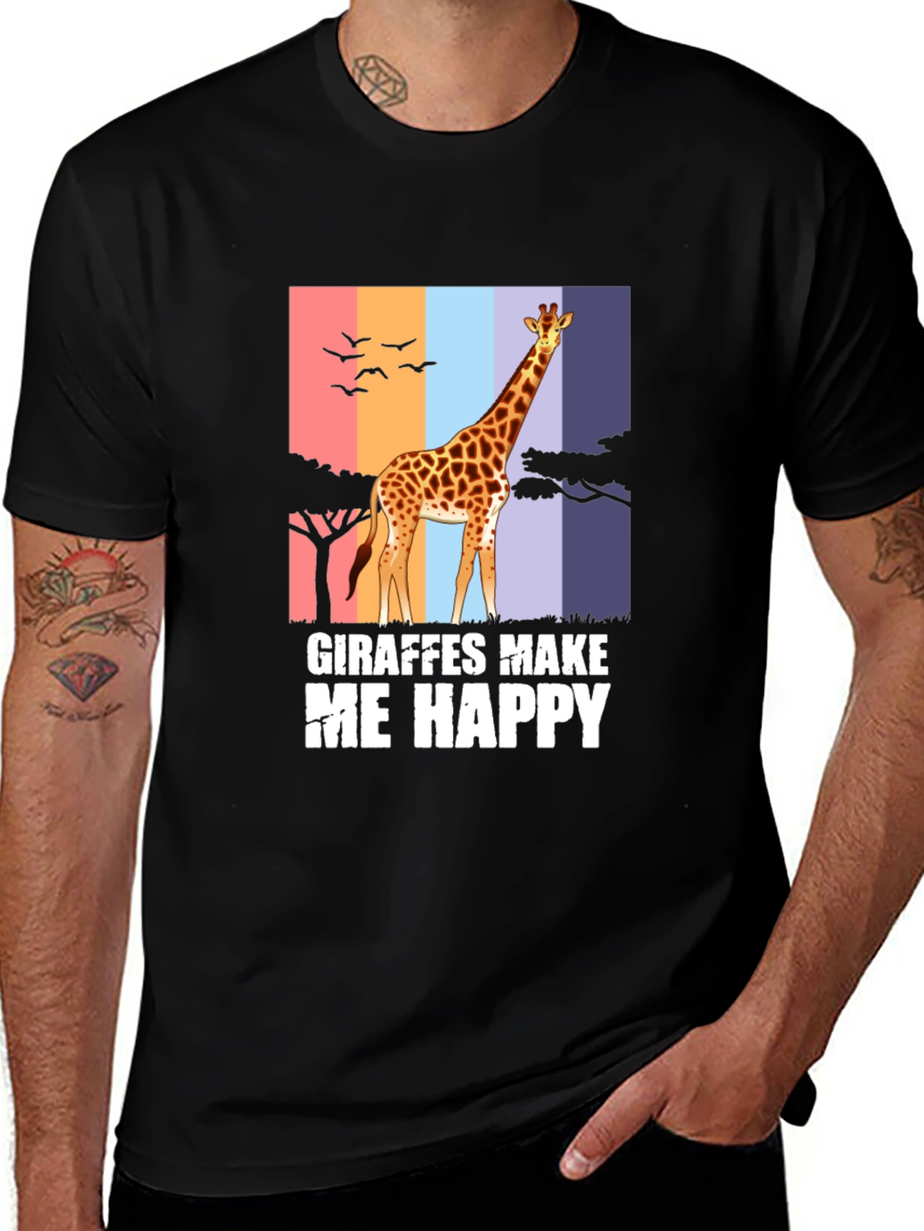Variant 16 of Giraffes Make Me Happy Graphic Tee