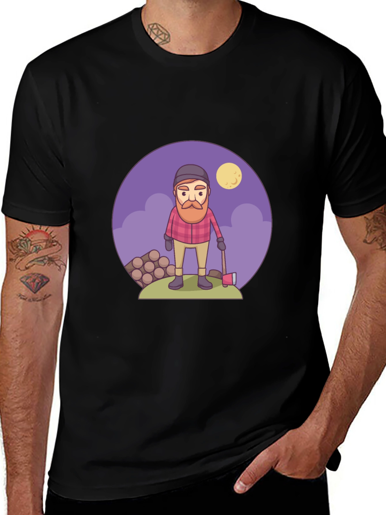 Variant 18 of Lumberjack Cartoon Graphic T-Shirt