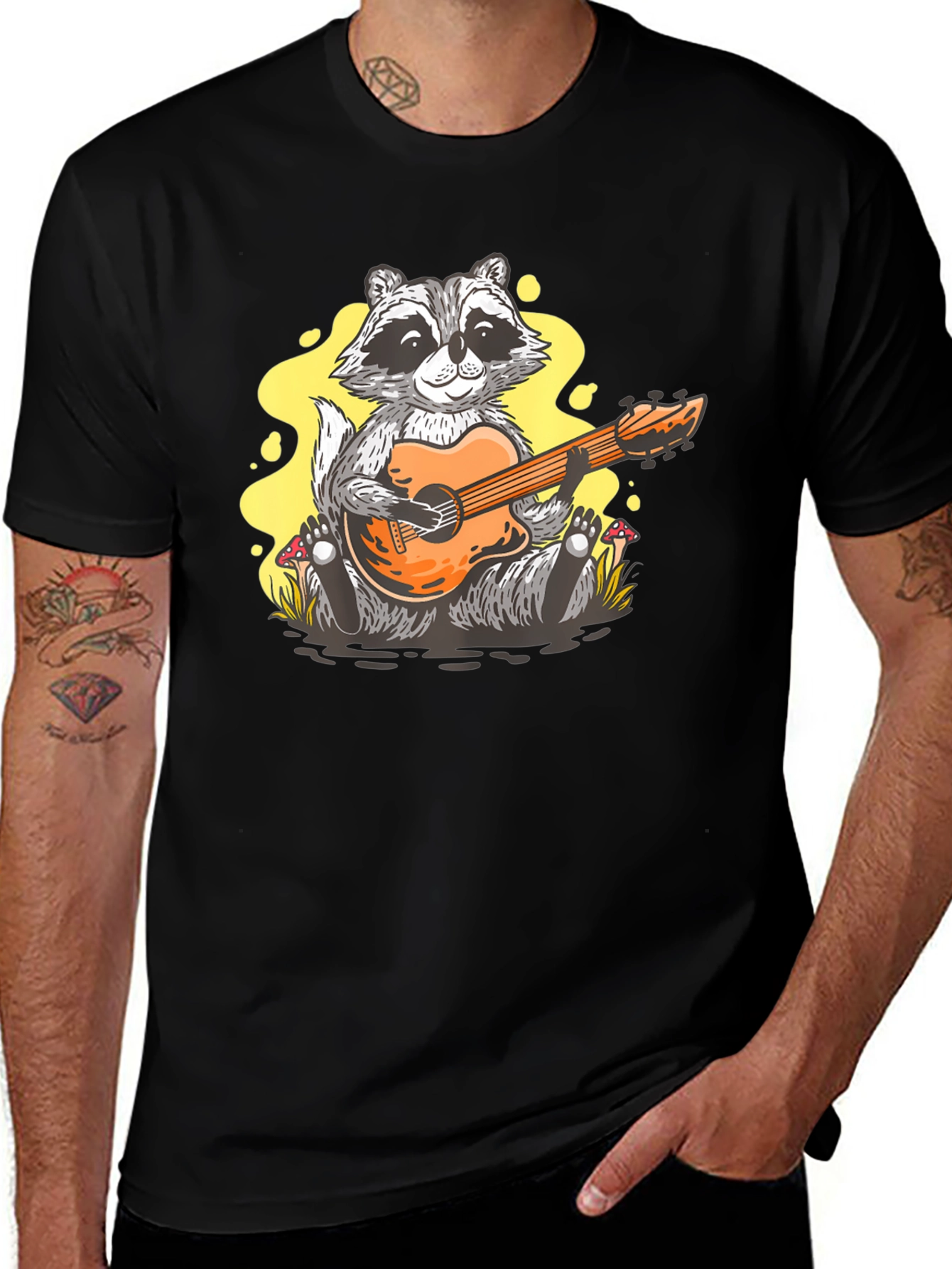 Variant 28 of Raccoon Guitar T-Shirt - Unique Graphic Tee