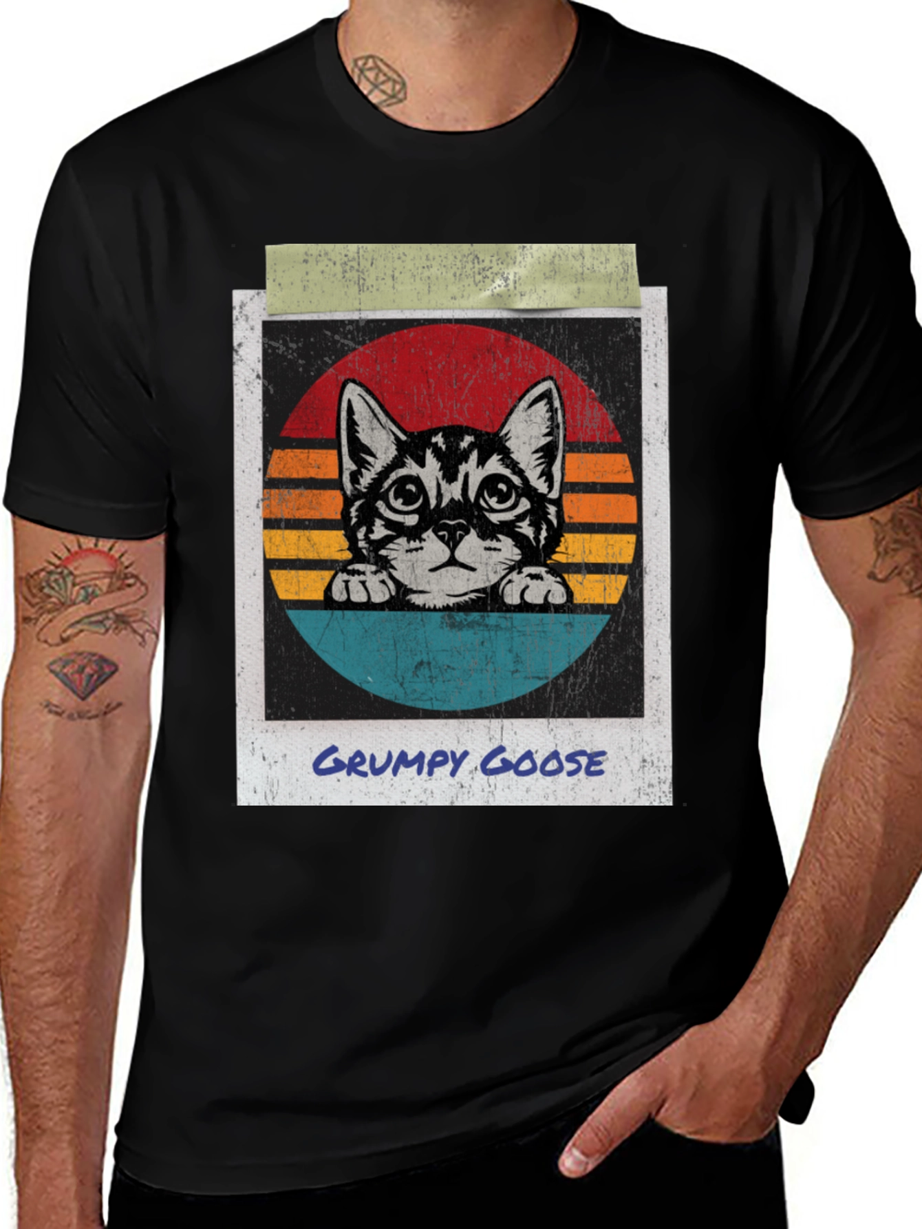 Variant 16 of Grumpy Goose Cat Graphic T-Shirt