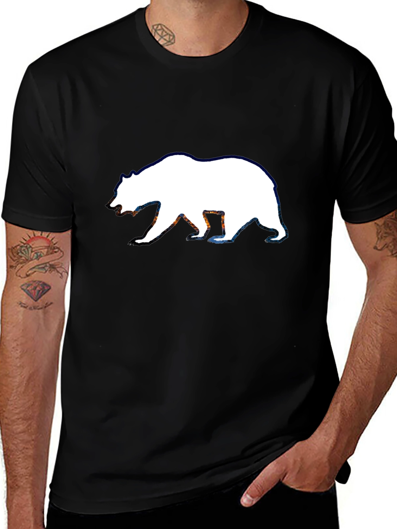 Variant 4 of Bear Graphic Black T-Shirt - Stylish Men's Tee