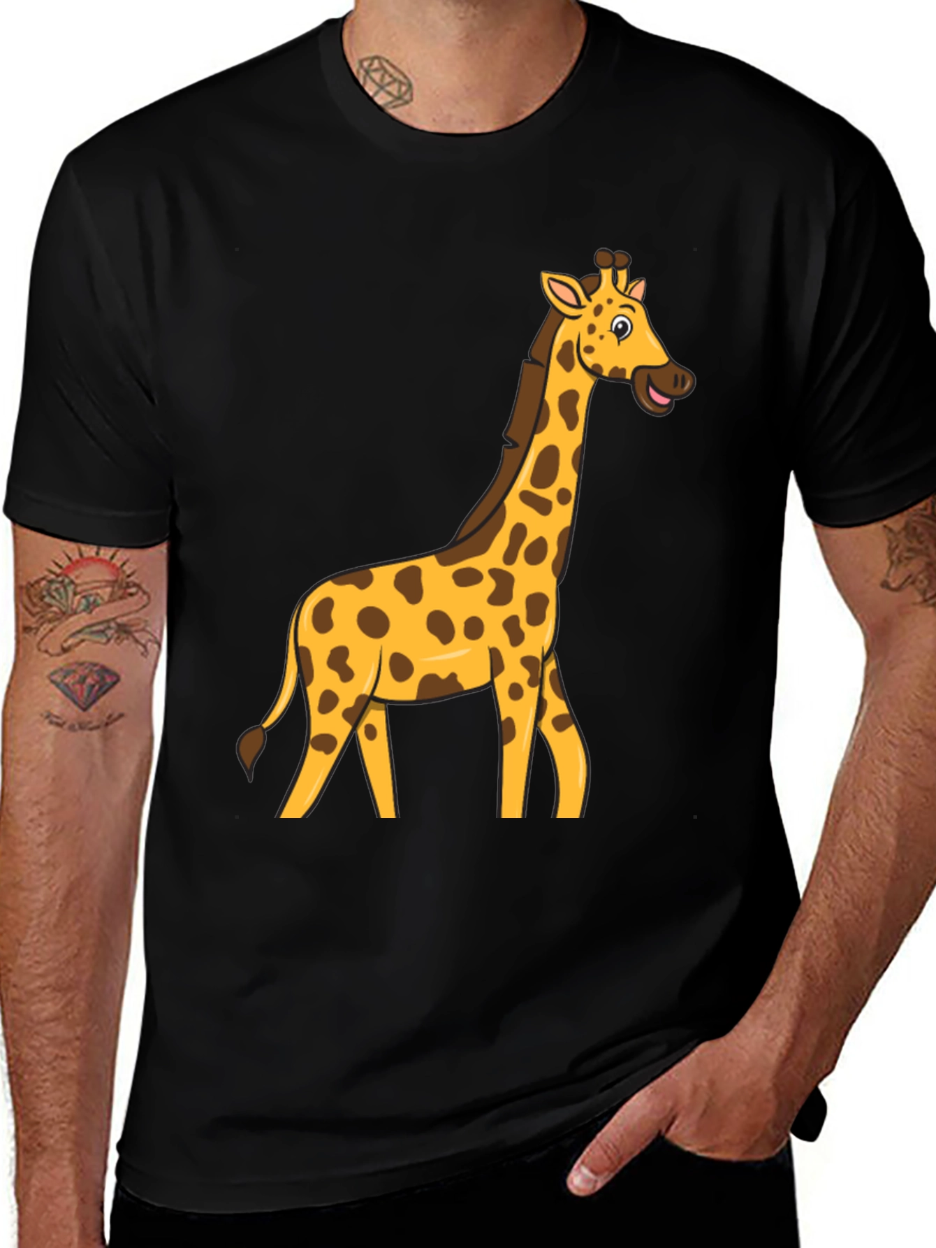 Variant 7 of Giraffe Graphic T-Shirt - Fun Cartoon Tee